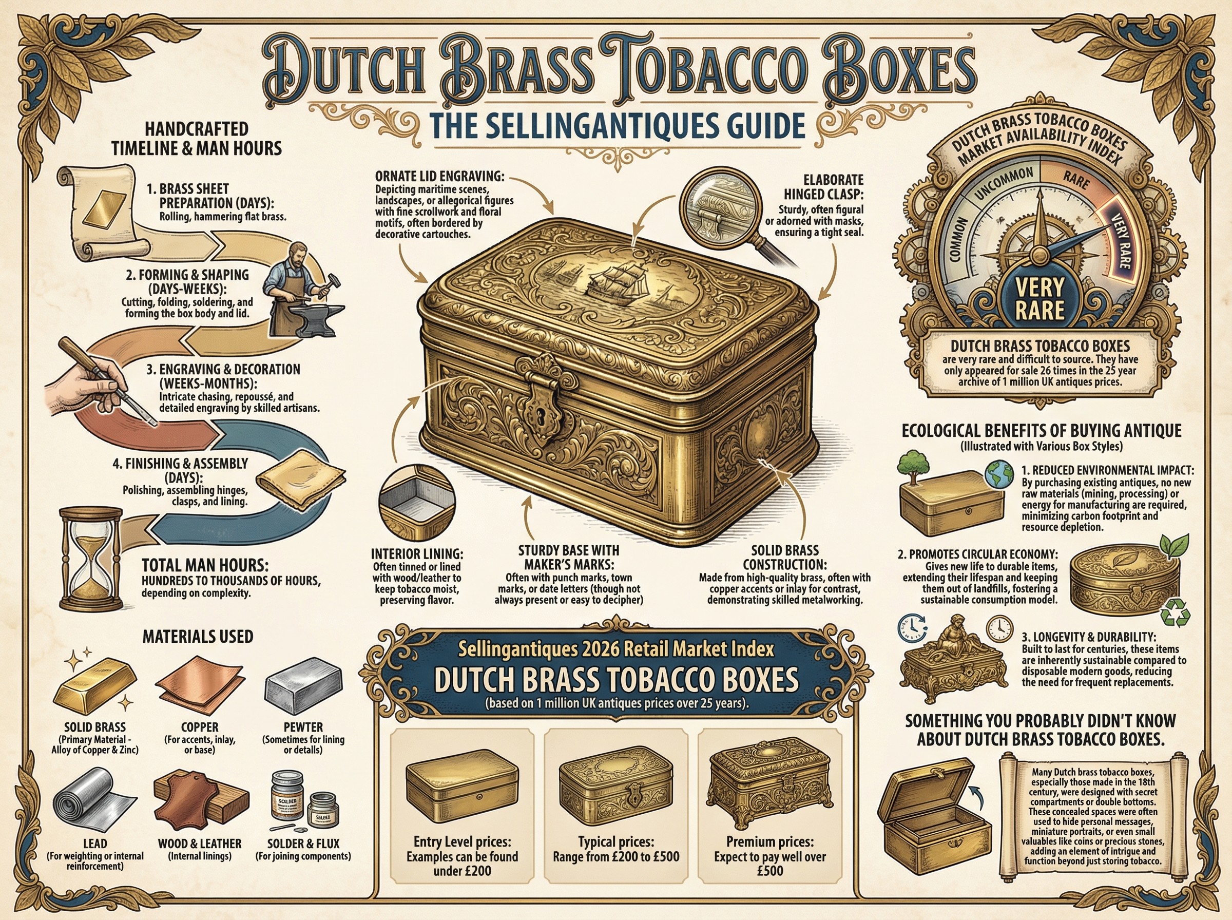 Dutch Brass Tobacco Boxes Guide Infographic
