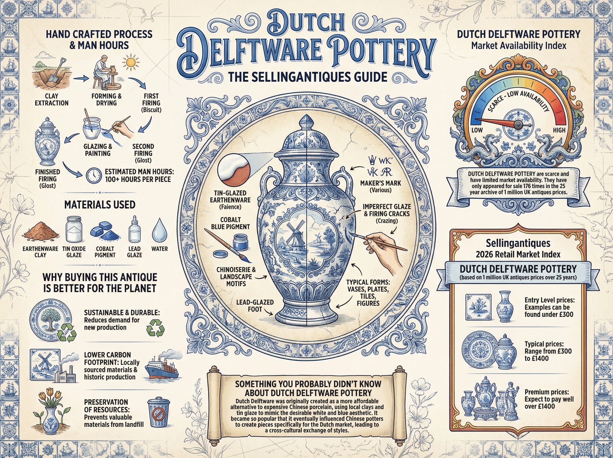 Dutch Delftware Pottery Guide Infographic
