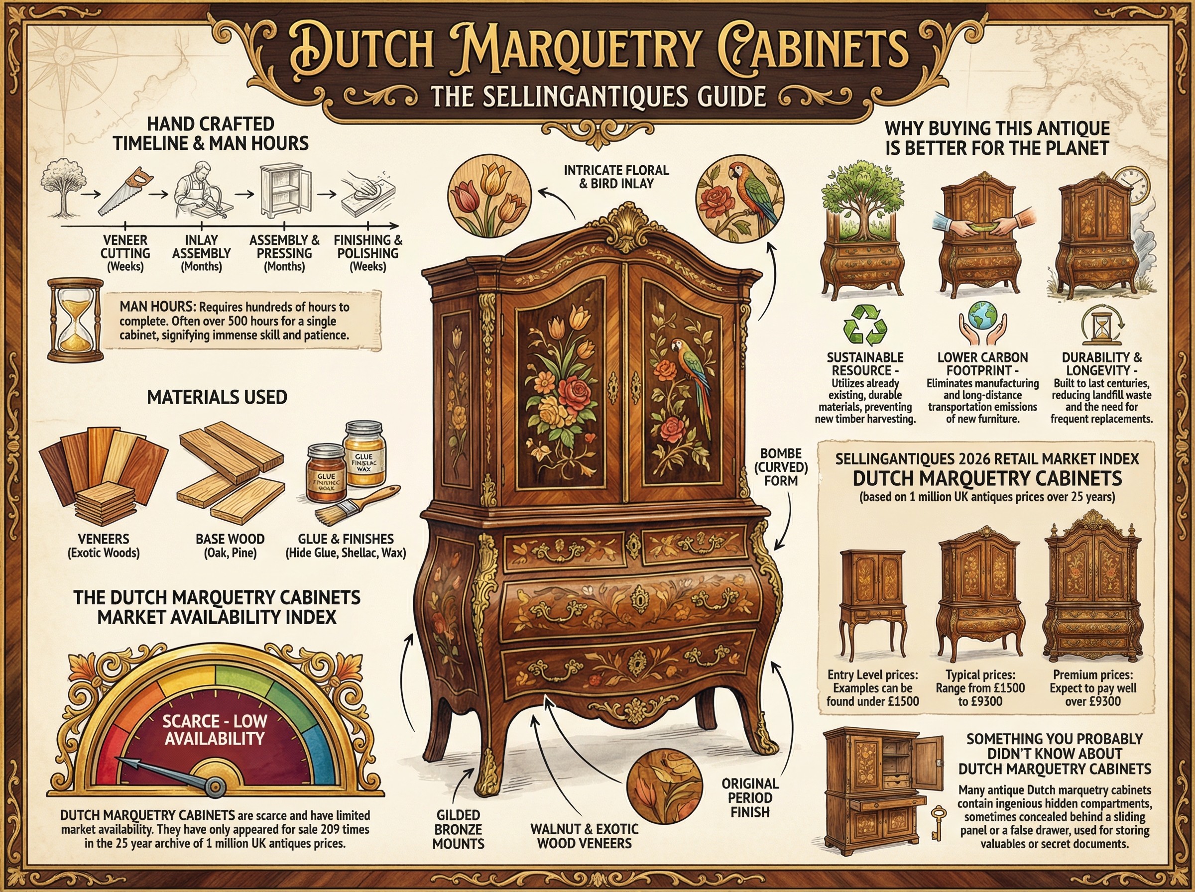 Dutch Marquetry Cabinets Guide Infographic