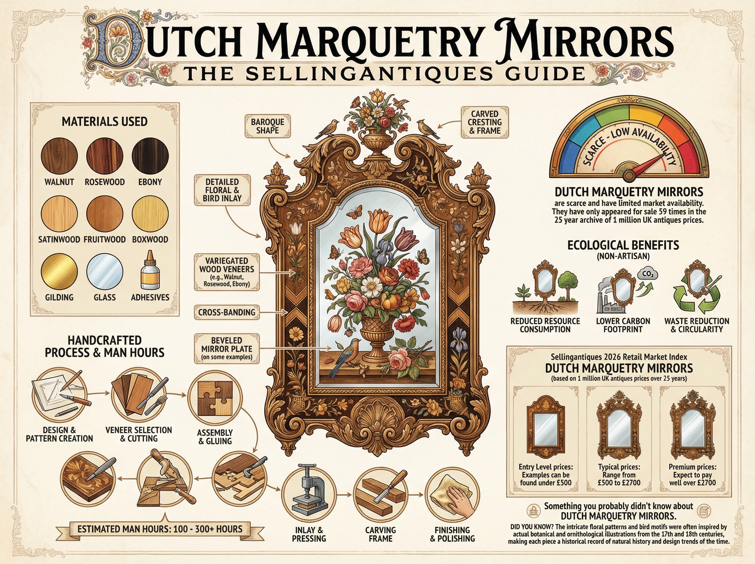 Dutch Marquetry Mirrors Guide Infographic