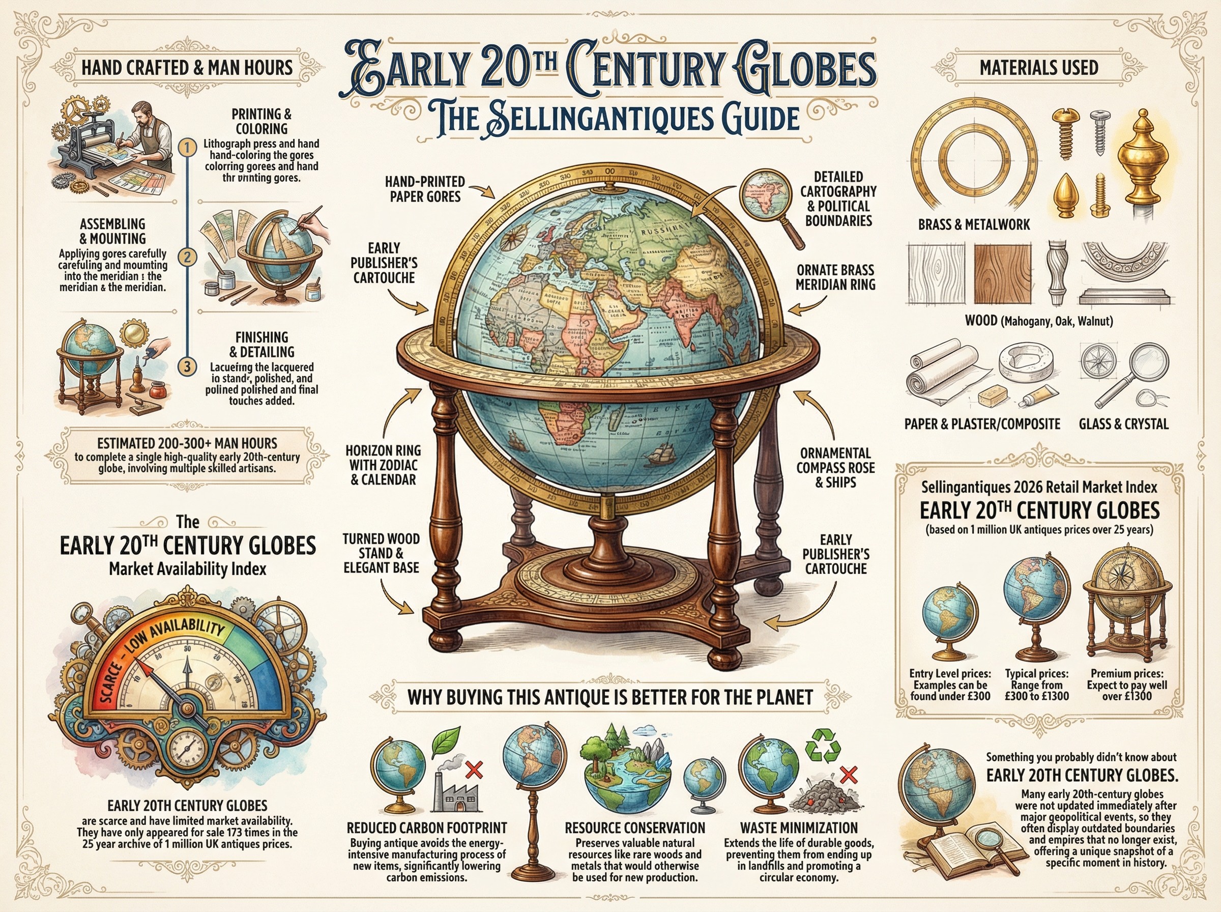 Early 20th Century Globes Guide Infographic