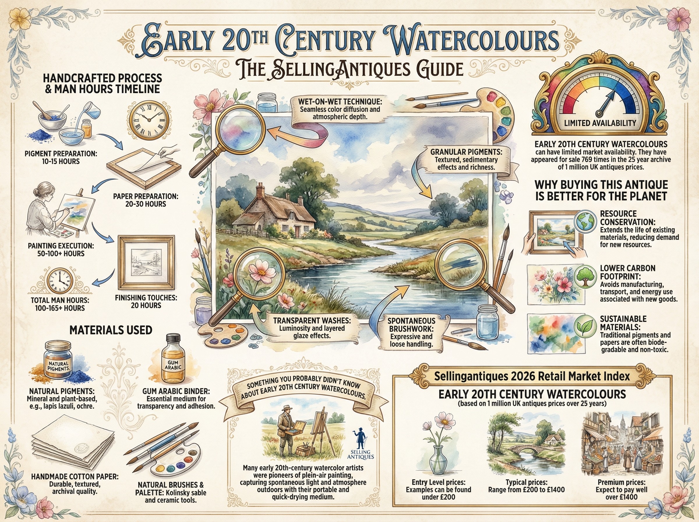 Early 20th Century Watercolours Guide Infographic
