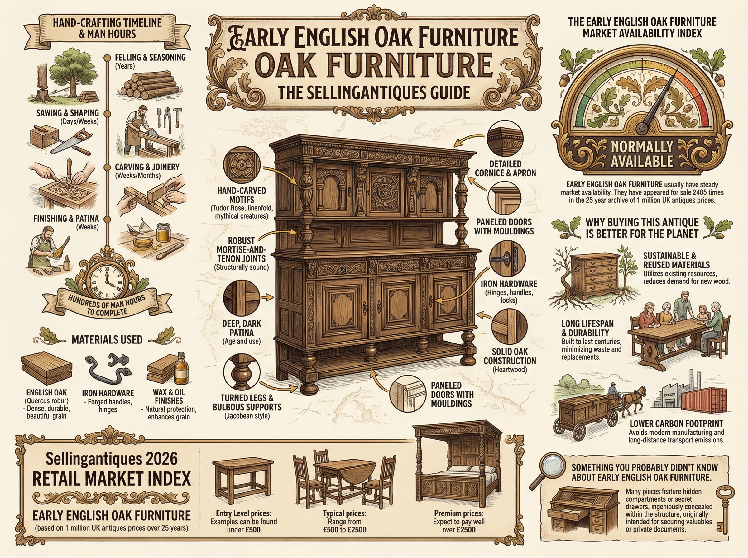 Early English Oak Furniture Guide Infographic