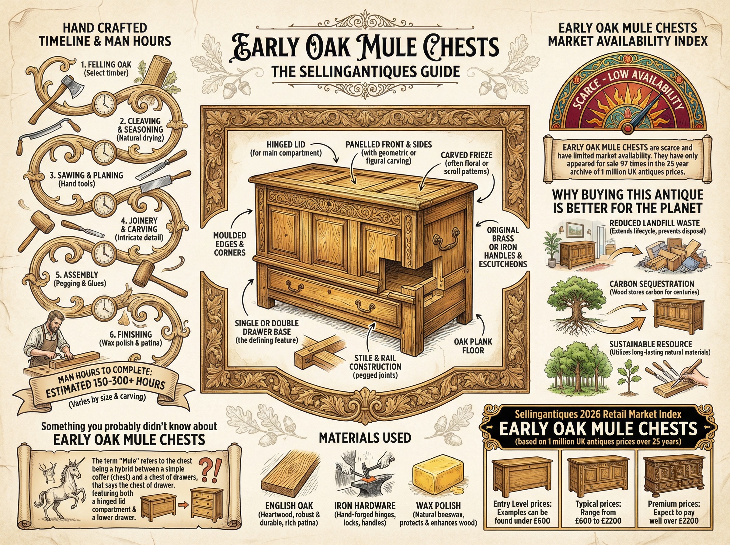 Early Oak Mule Chests Guide Infographic