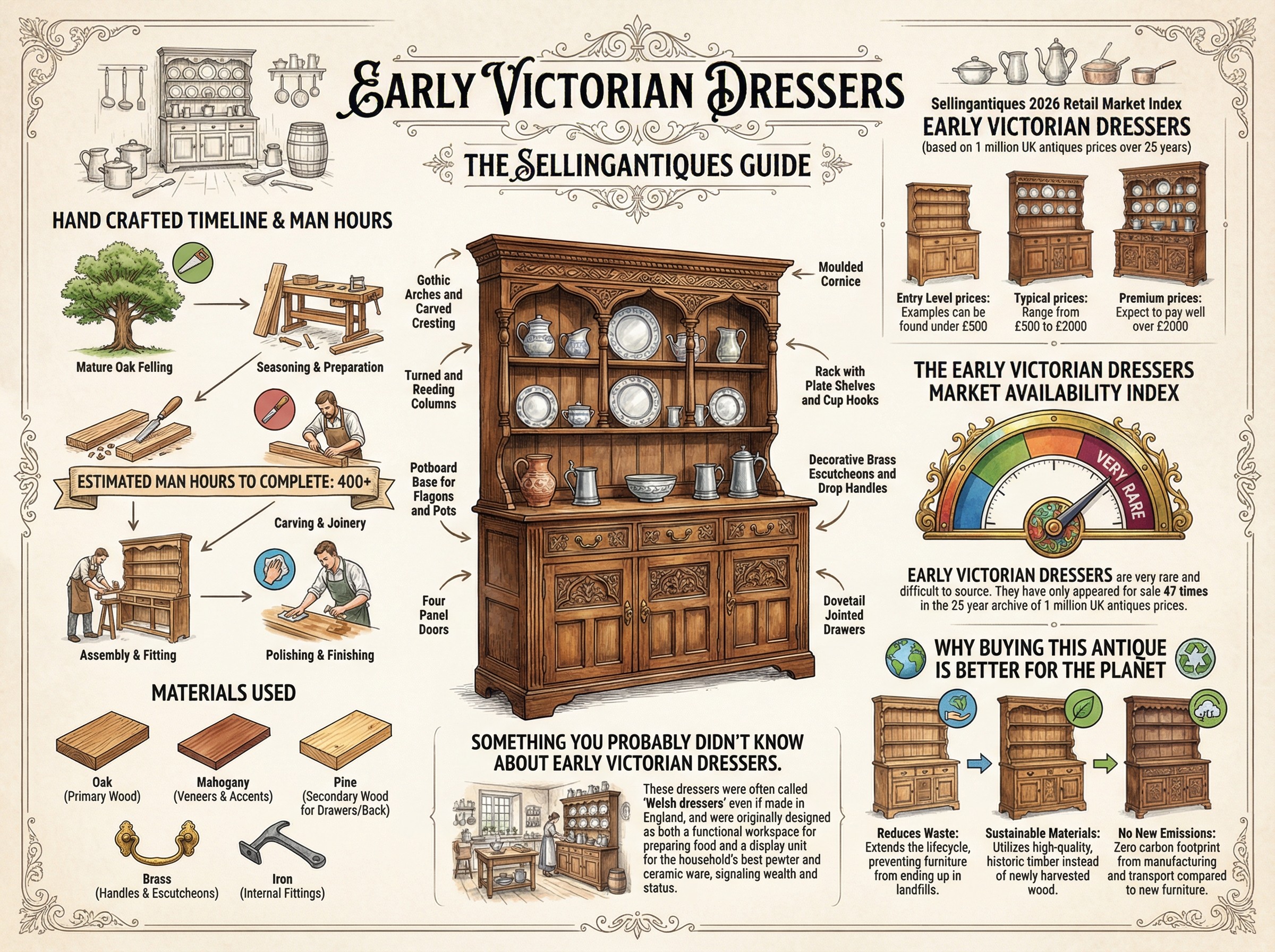Early Victorian Dressers Guide Infographic