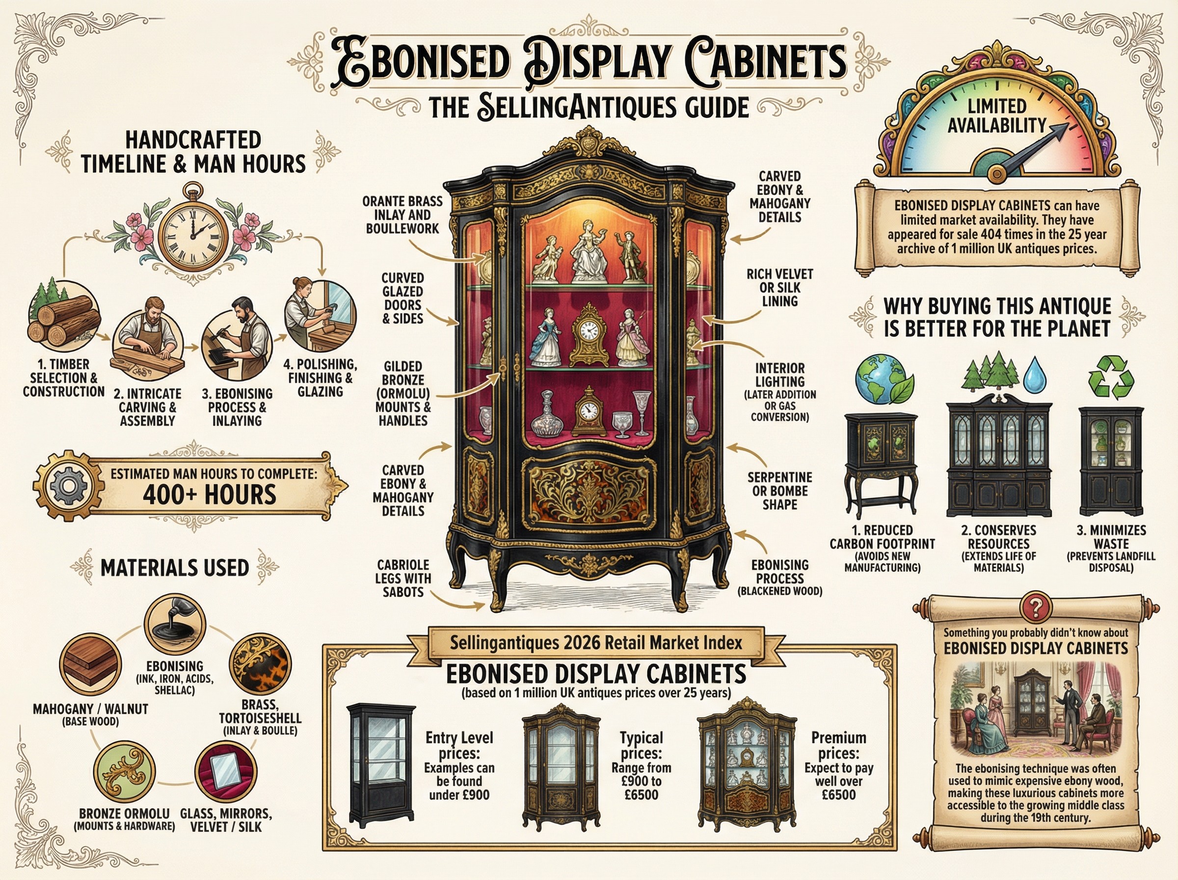 Ebonised Display Cabinets Guide Infographic