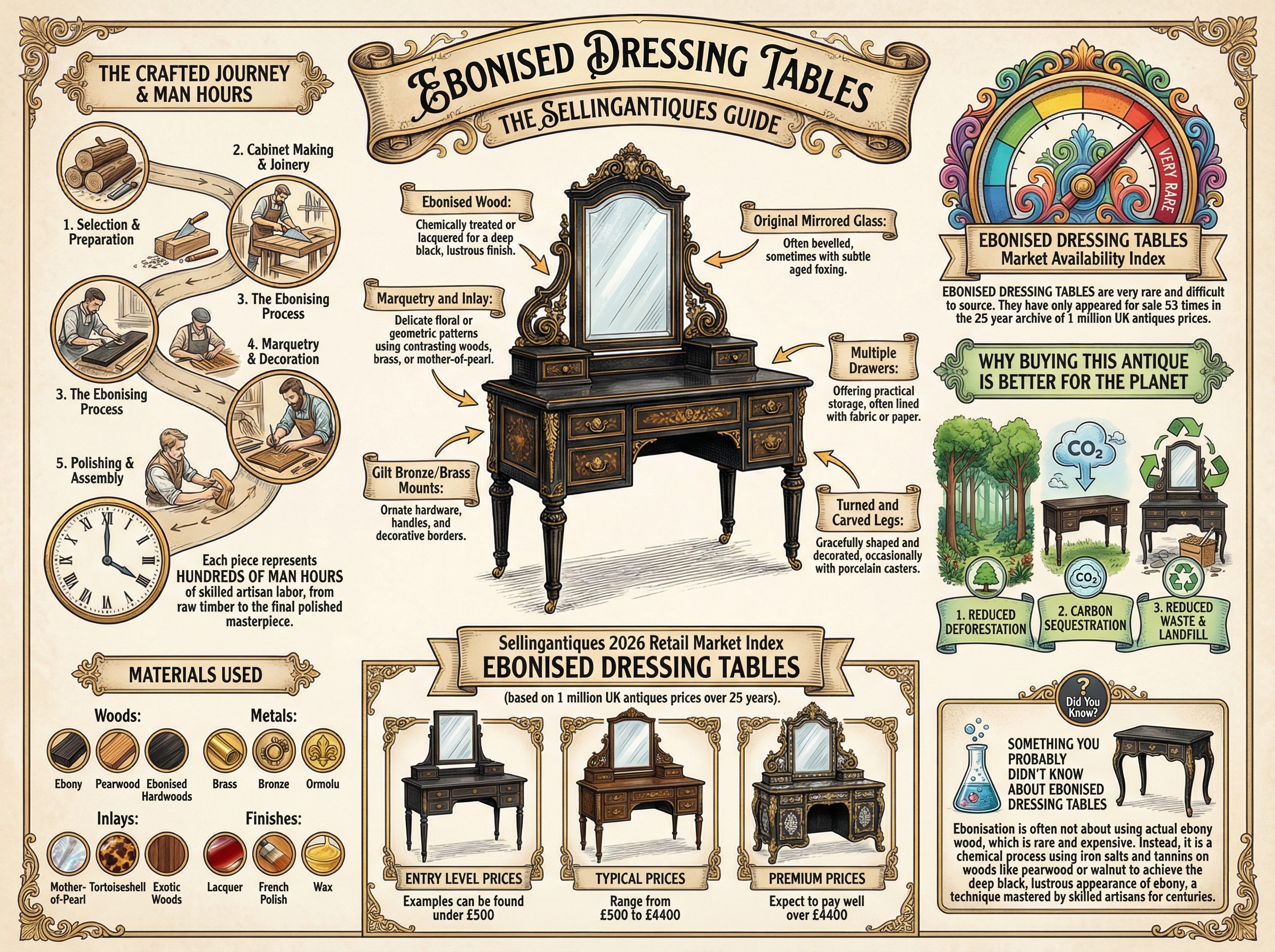 Ebonised Dressing Tables Guide Infographic