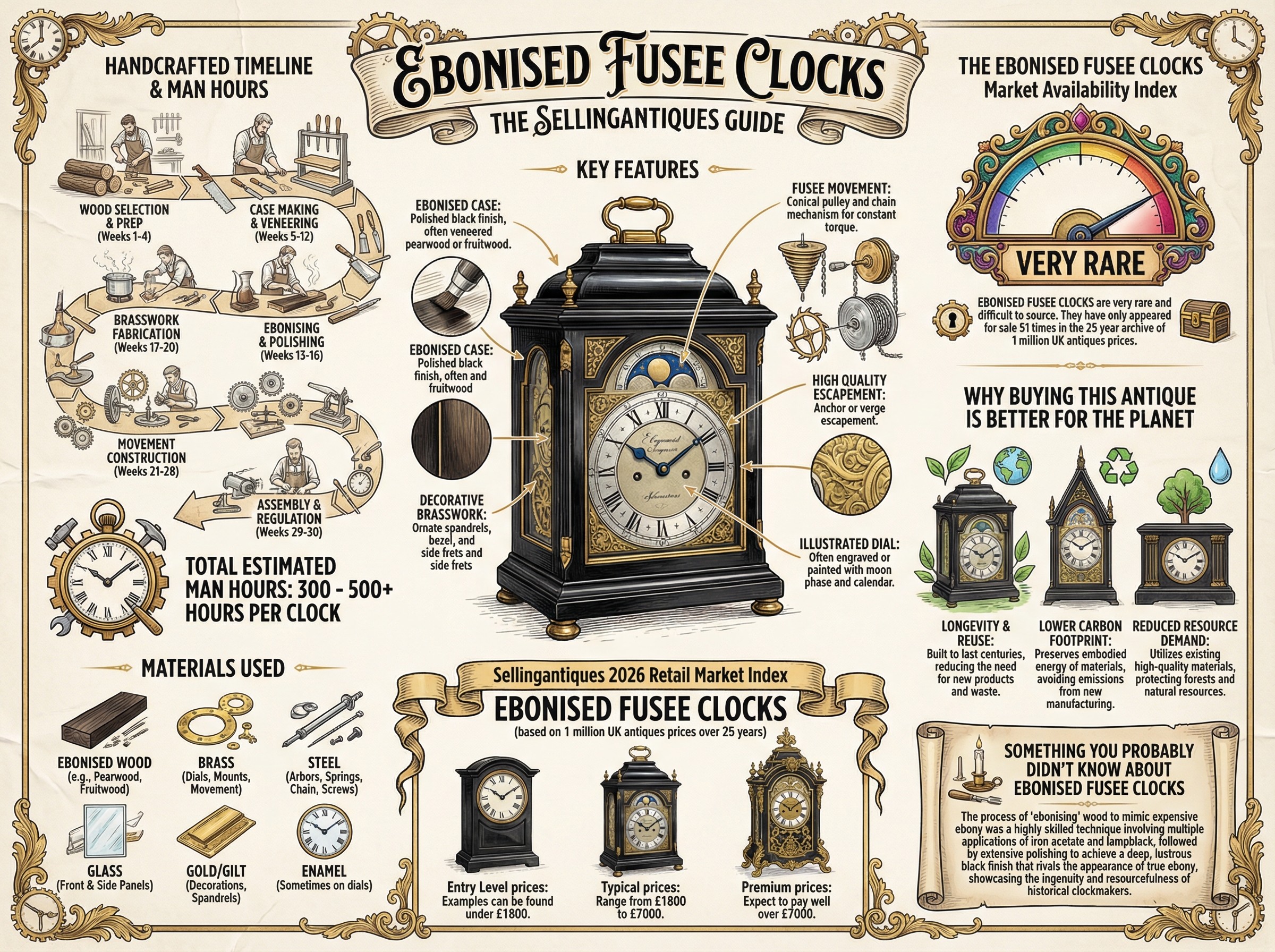 The Sellingantiques Guide to Ebonised Fusee Clocks