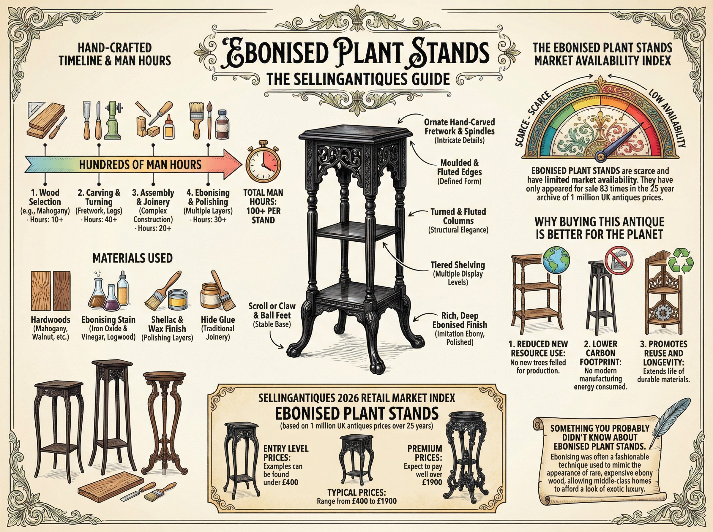 Ebonised Plant Stands Guide Infographic