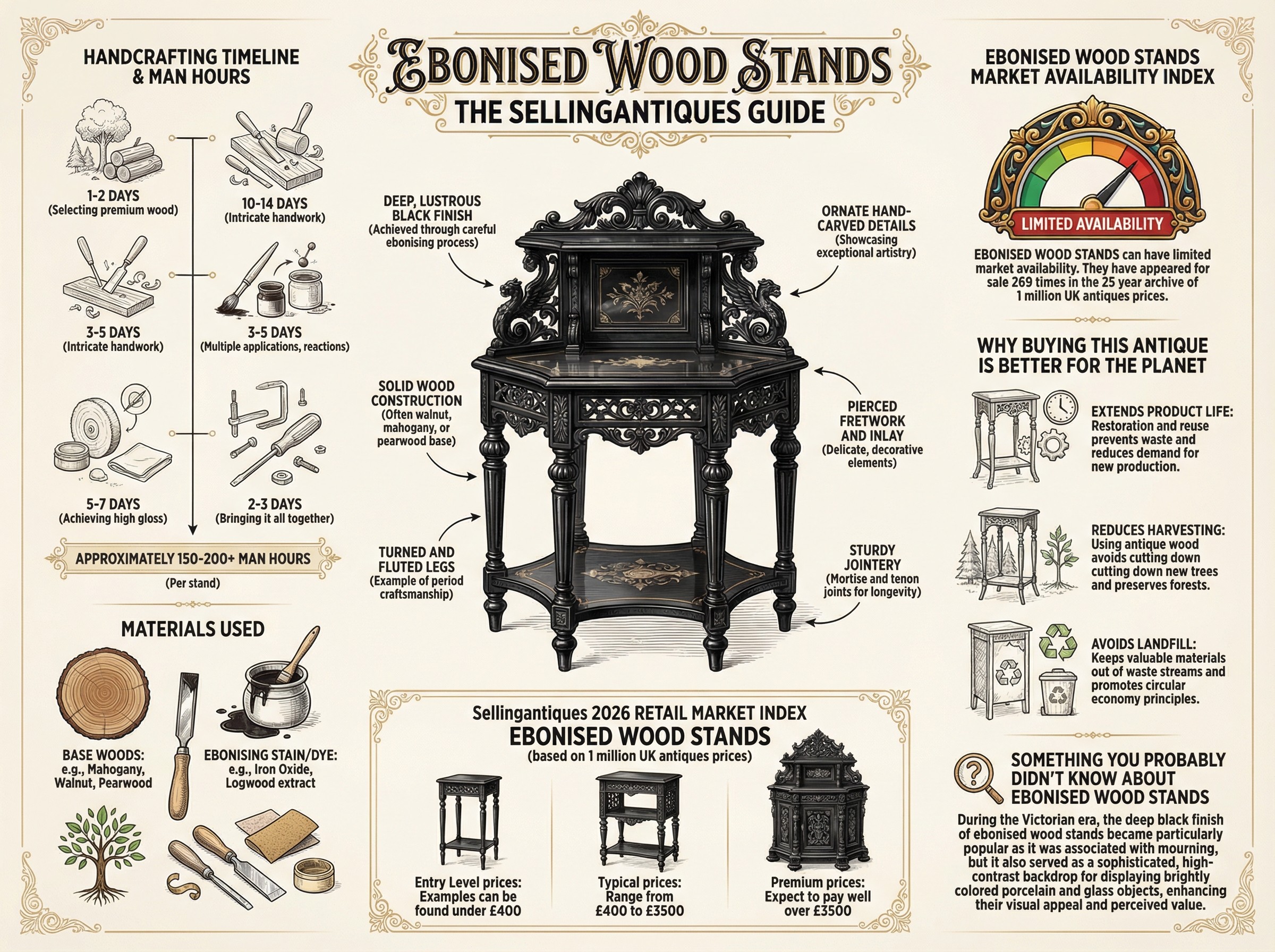 Ebonised Wood Stands Guide Infographic