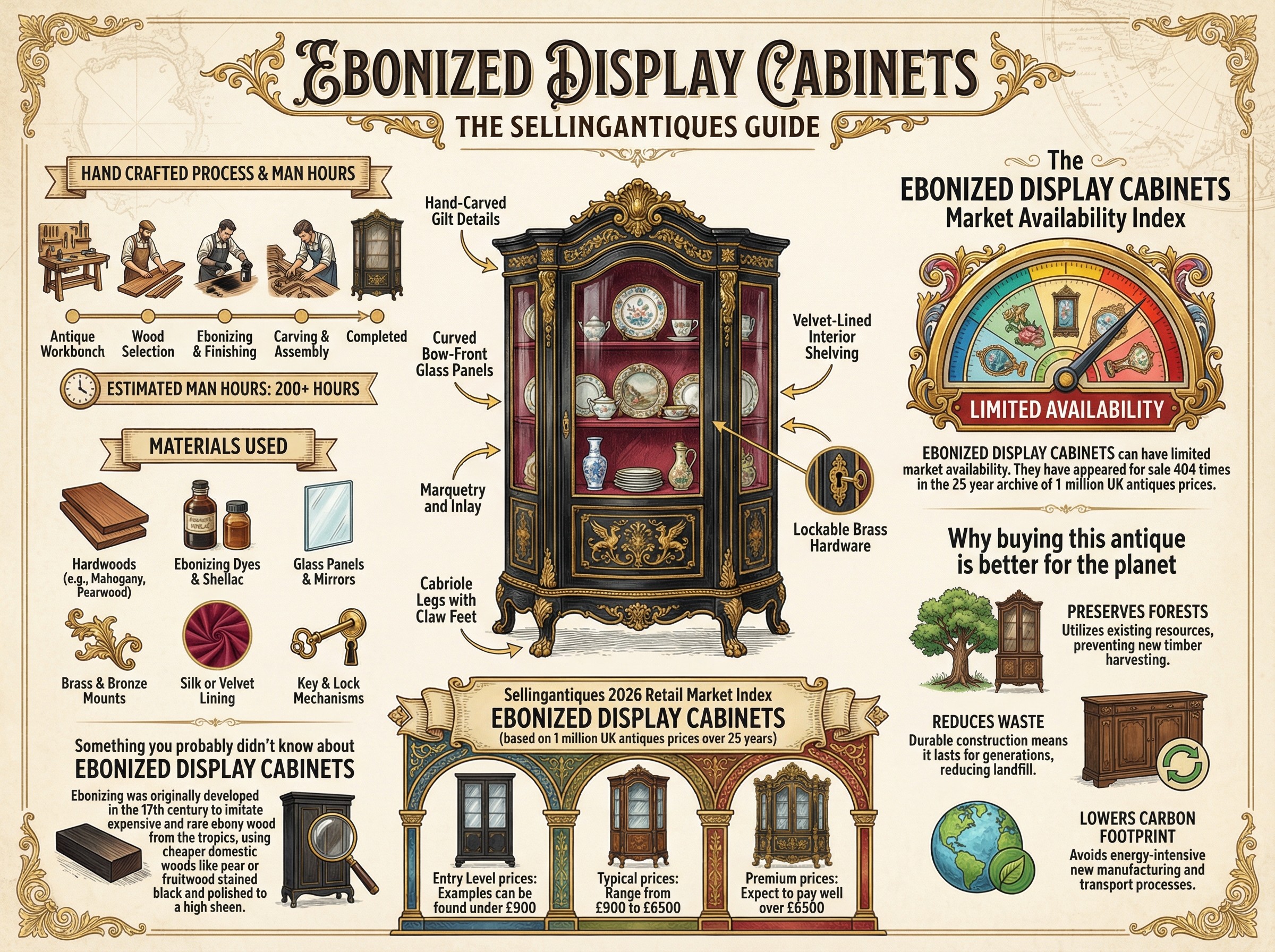 Ebonized Display Cabinets Guide Infographic