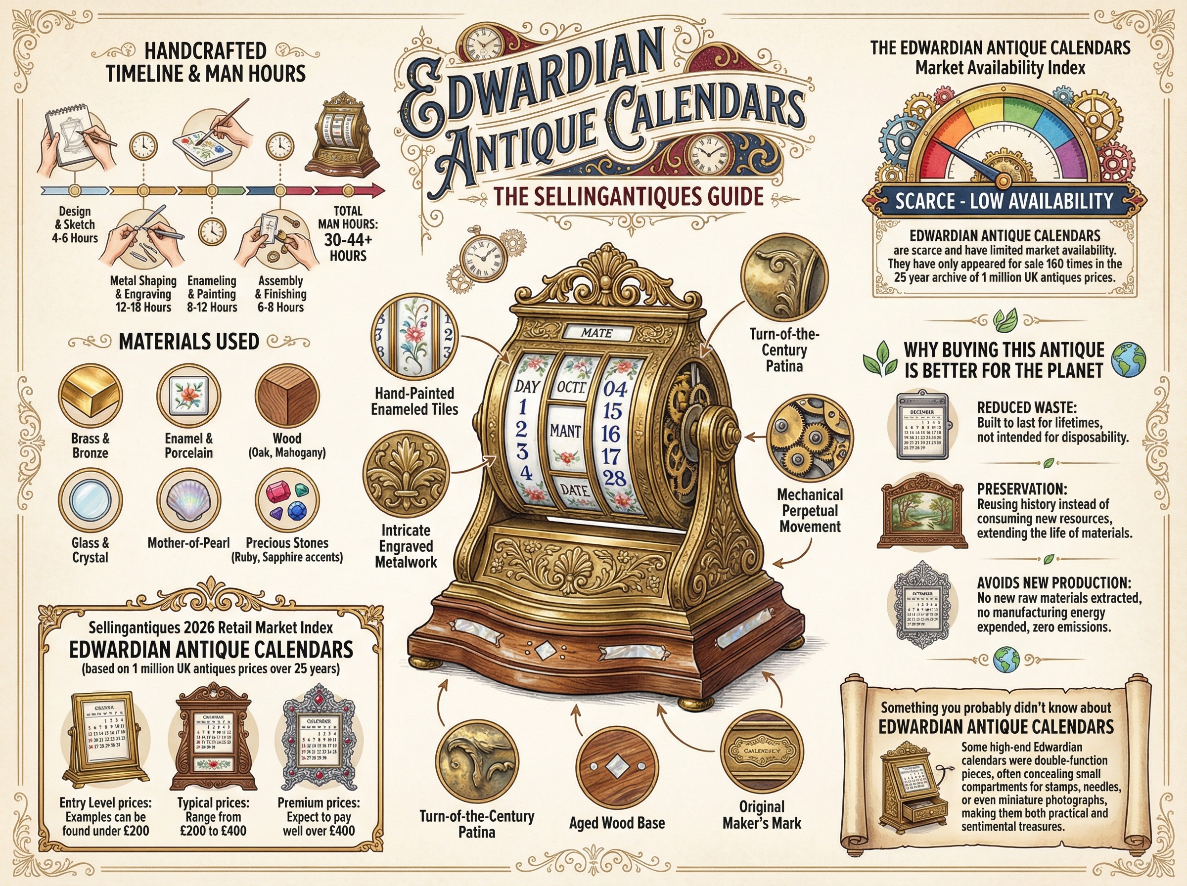 Edwardian Antique Calendars Guide Infographic