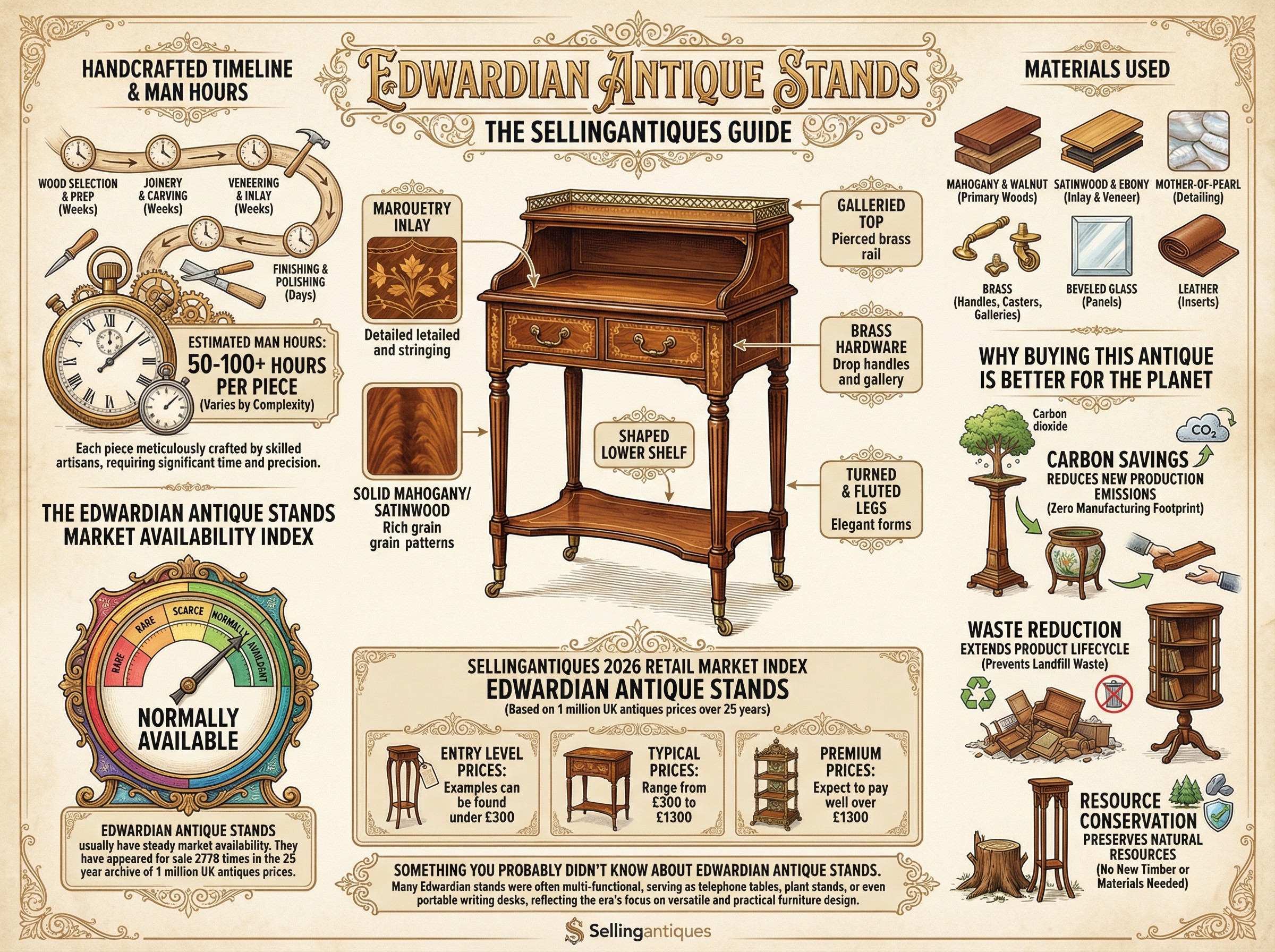Edwardian Antique Stands Guide Infographic