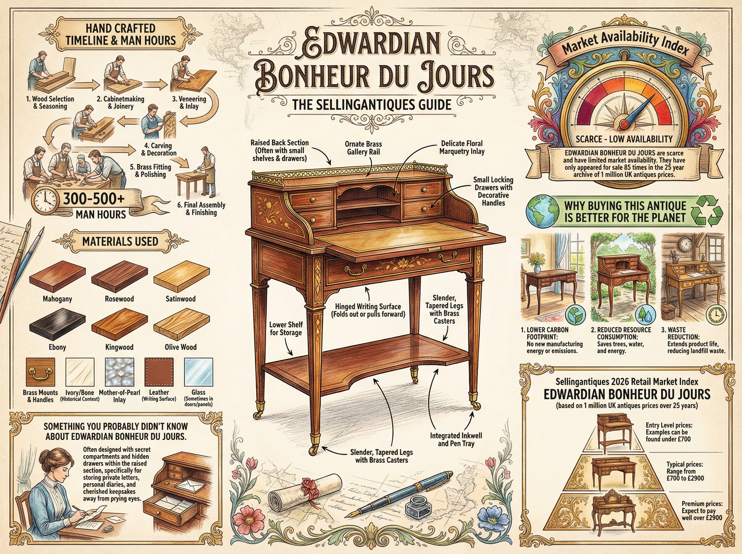 Edwardian Bonheur Du Jours Guide Infographic