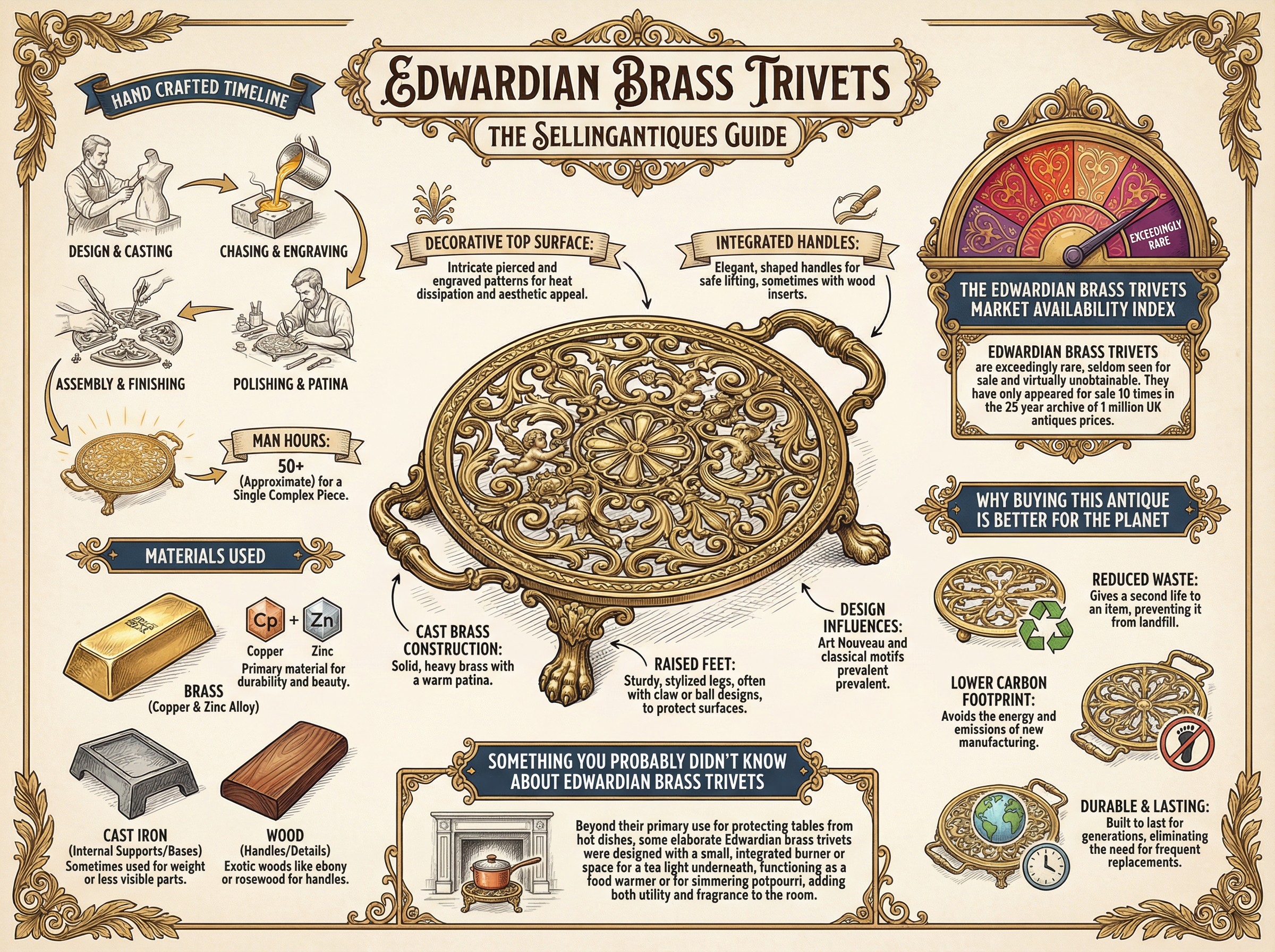 Edwardian Brass Trivets Guide Infographic