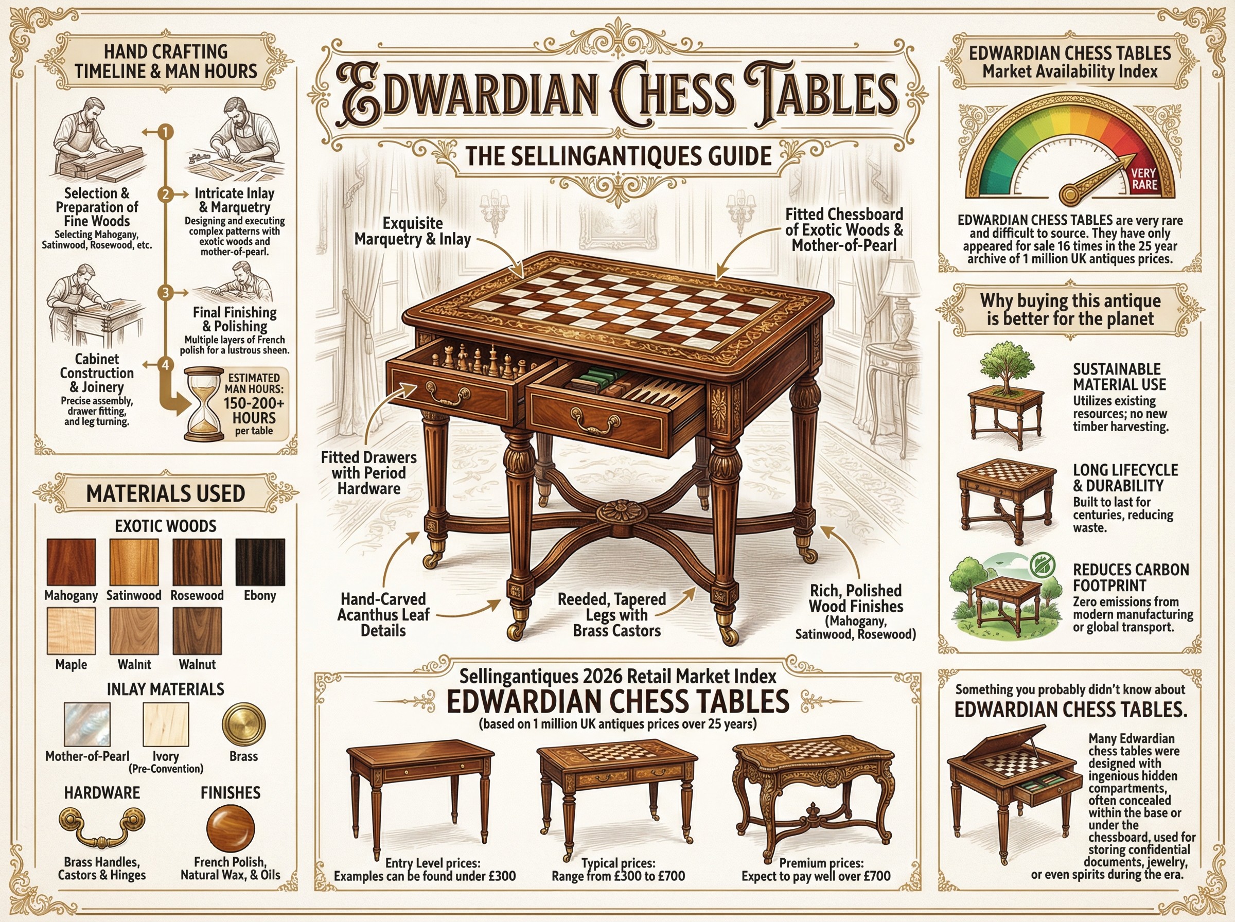 Edwardian Chess Tables Guide Infographic