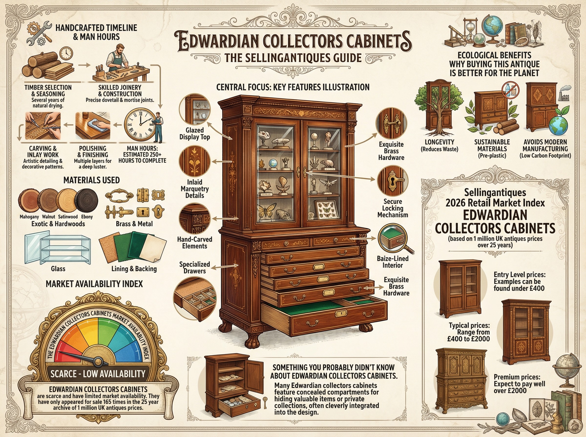 Edwardian Collectors Cabinets Guide Infographic