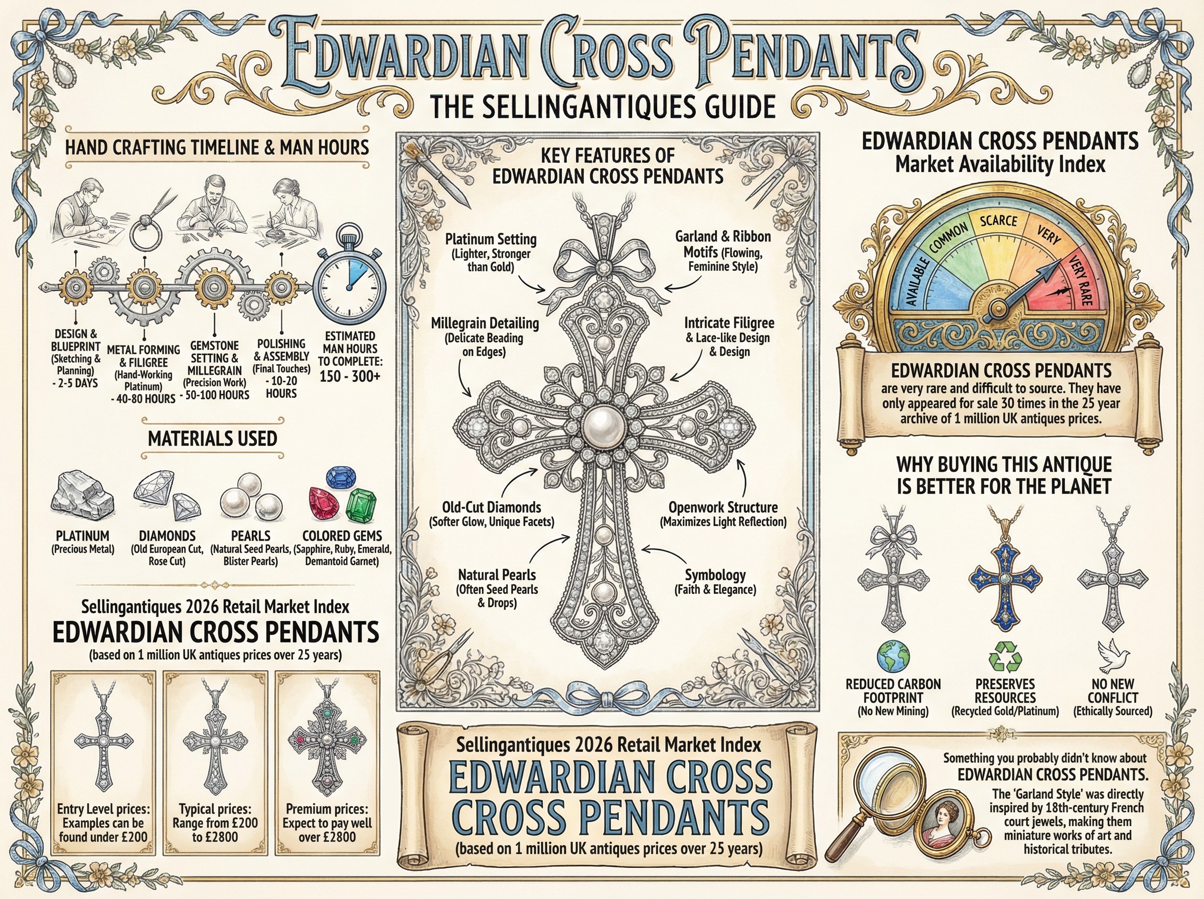 Edwardian Cross Pendants Guide Infographic