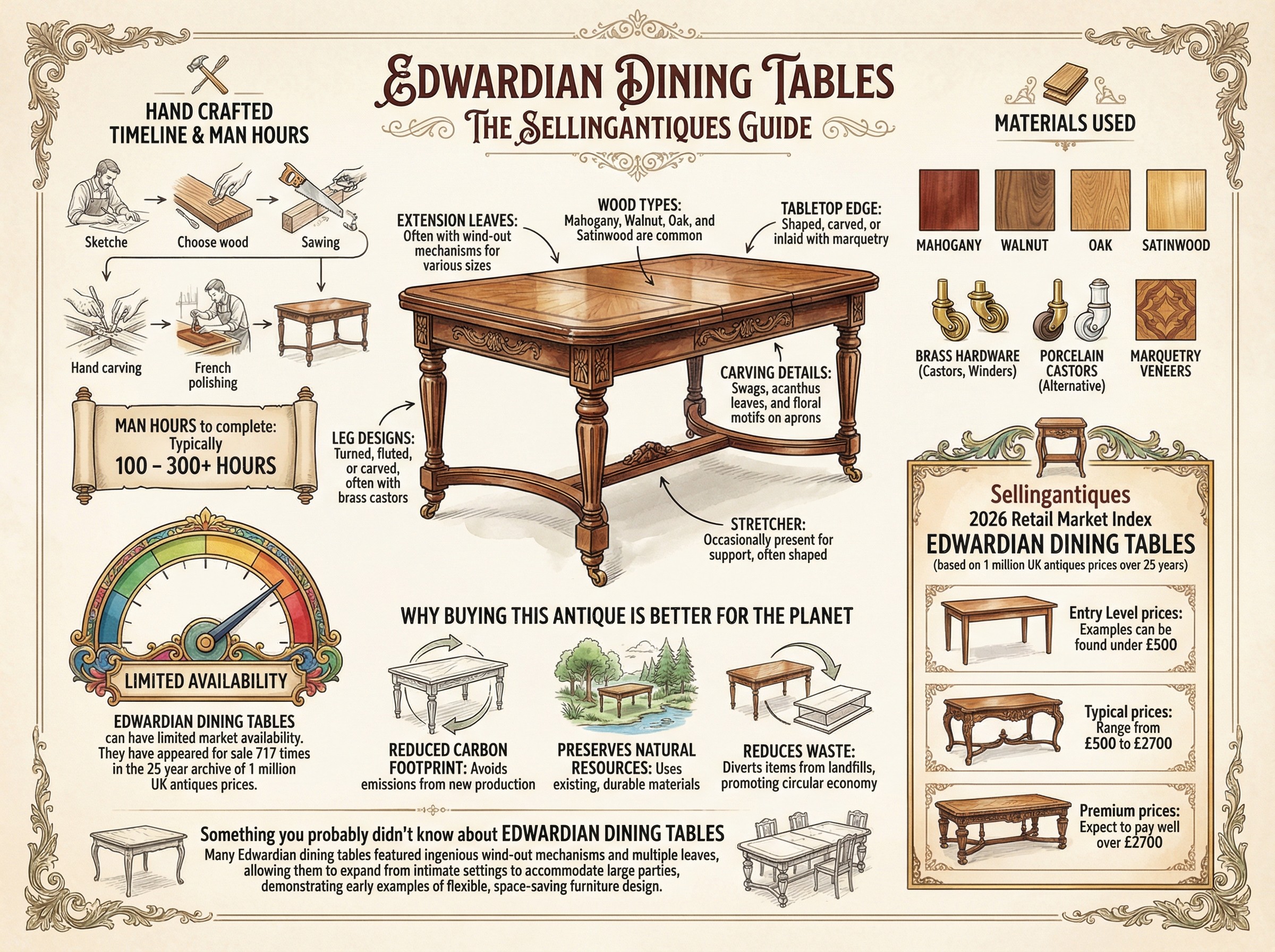 Edwardian Dining Tables Guide Infographic