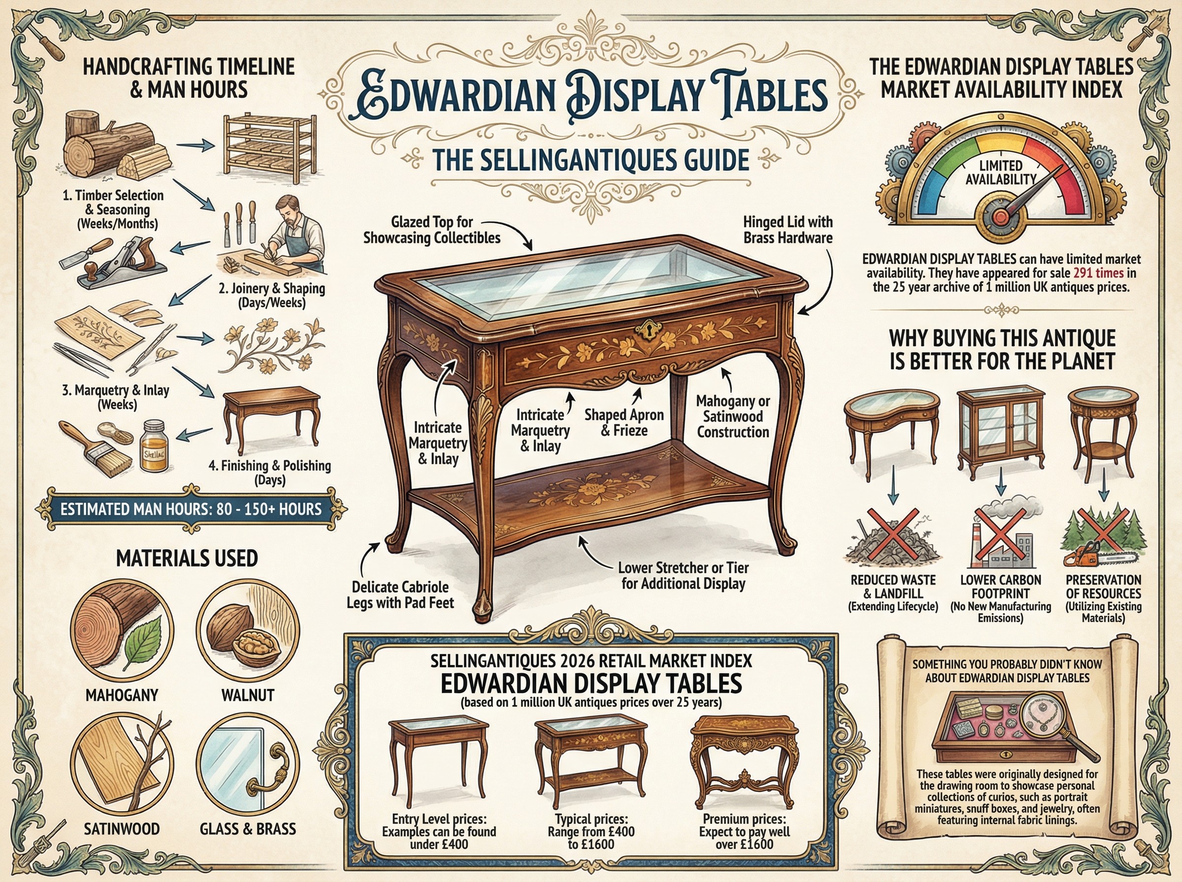 Edwardian Display Tables Guide Infographic