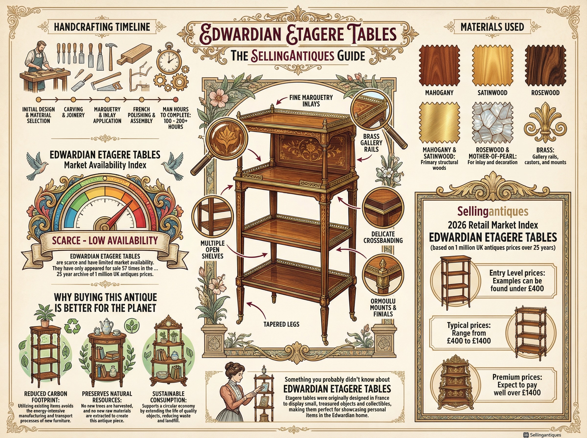 Edwardian Etagere Tables Guide Infographic