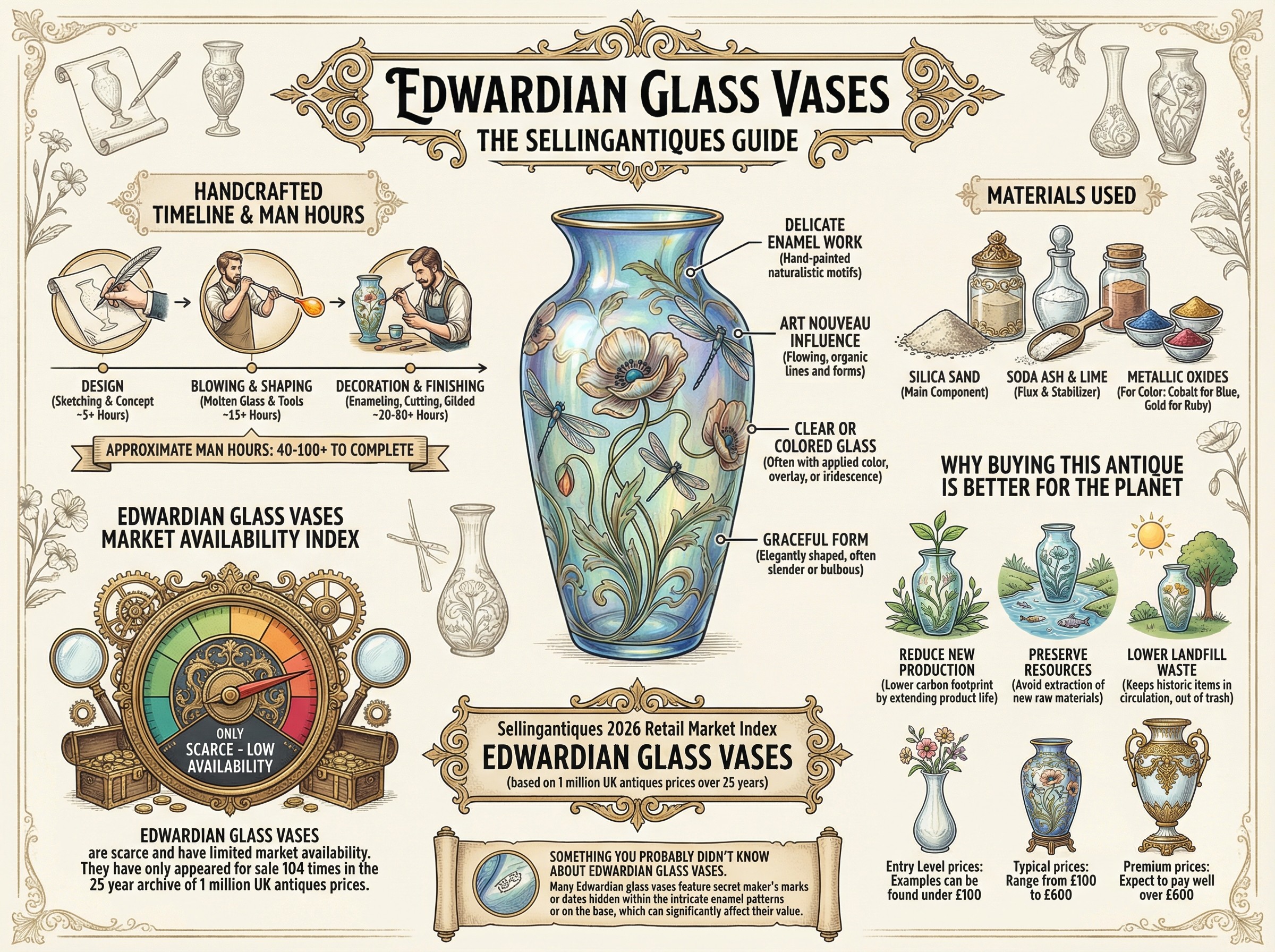 Edwardian Glass Vases Guide Infographic