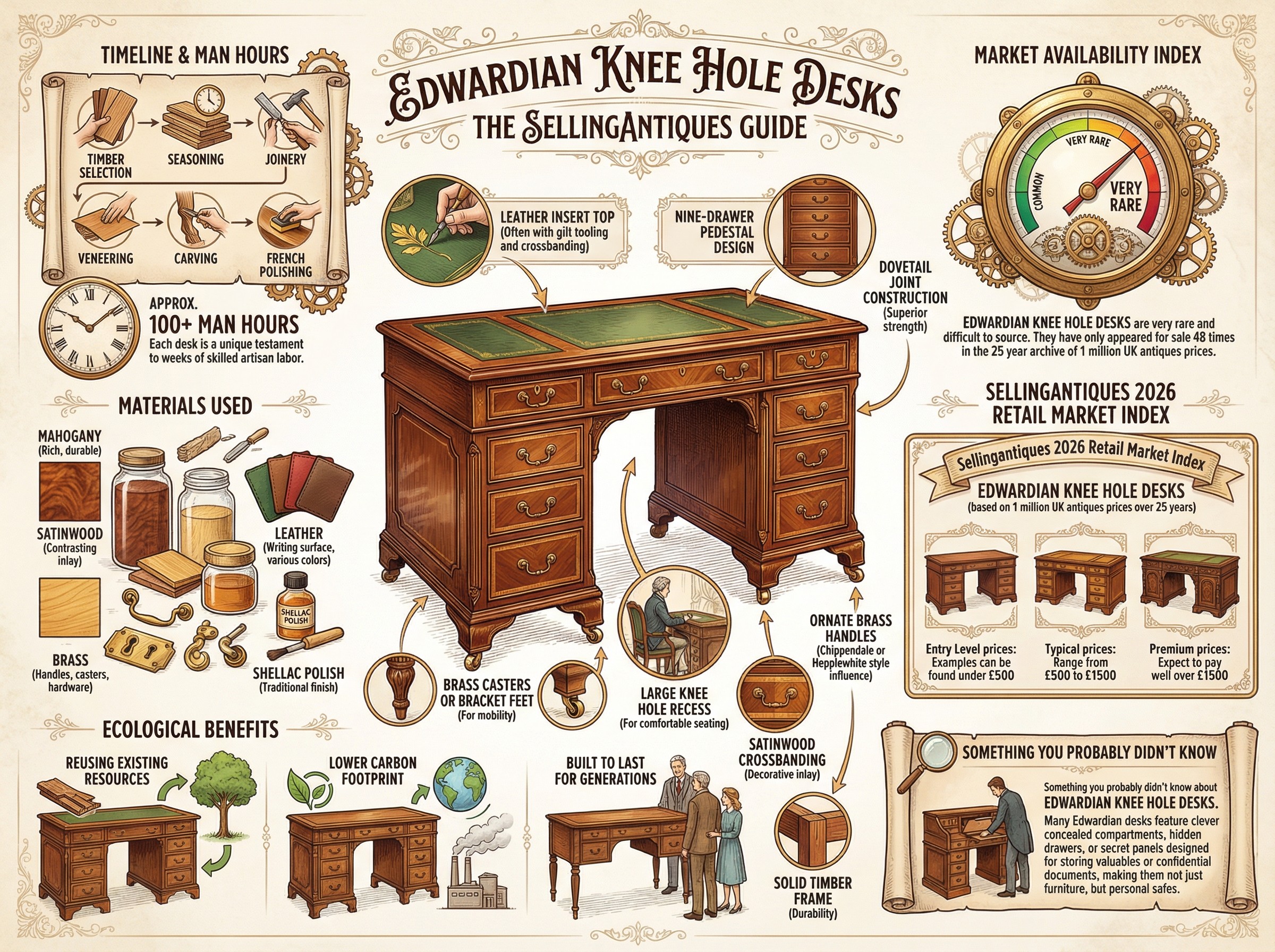 Edwardian Knee Hole Desks Guide Infographic
