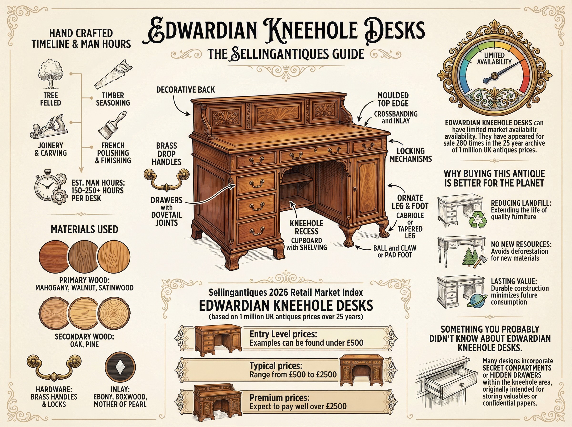 Edwardian Kneehole Desks Guide Infographic