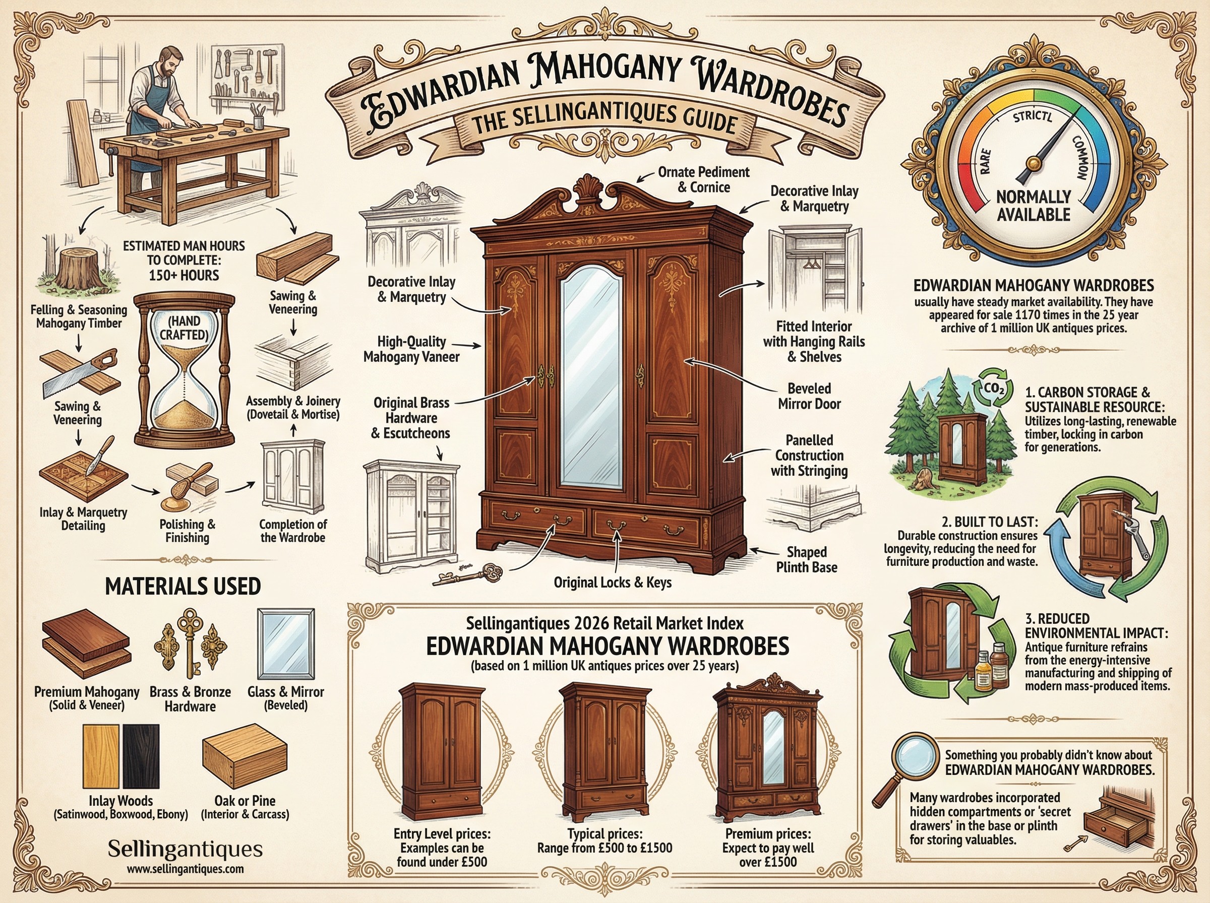 Edwardian Mahogany Wardrobes Guide Infographic