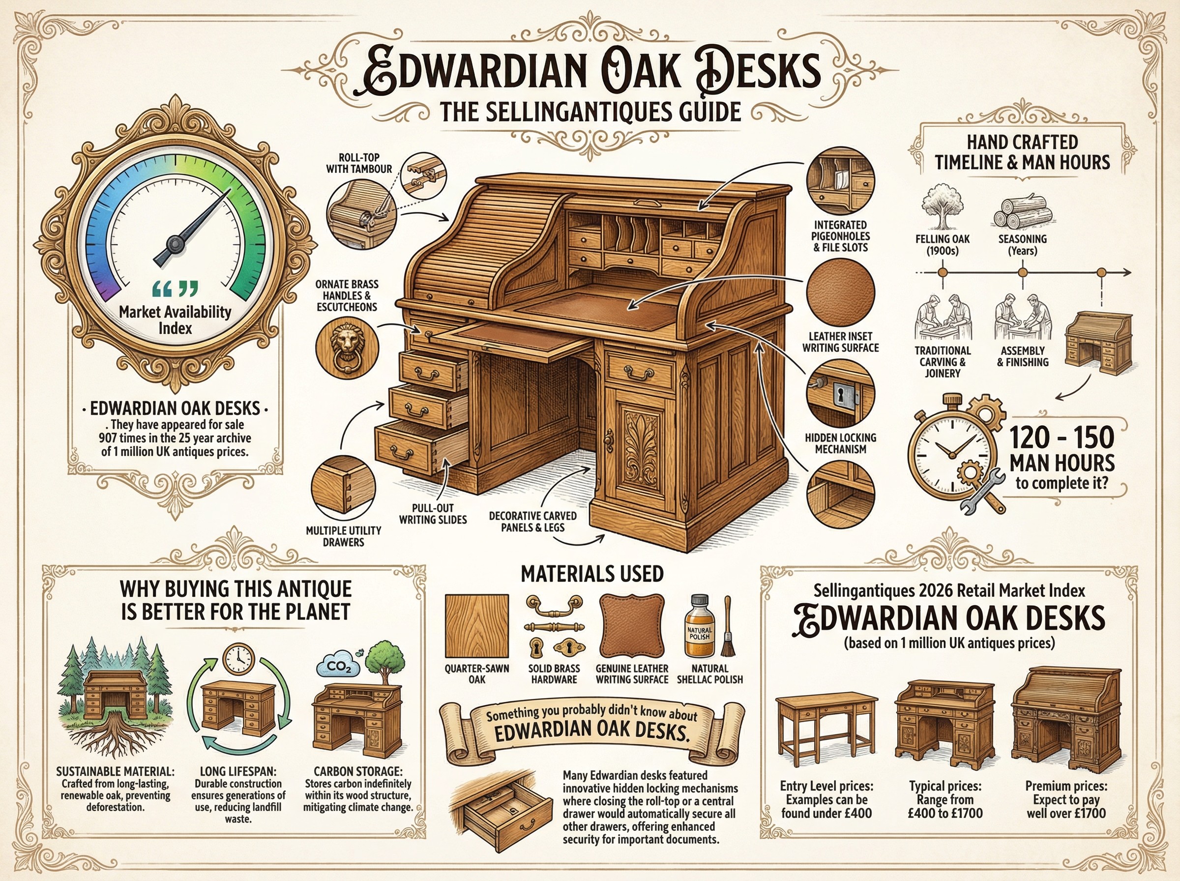 Edwardian Oak Desks Guide Infographic