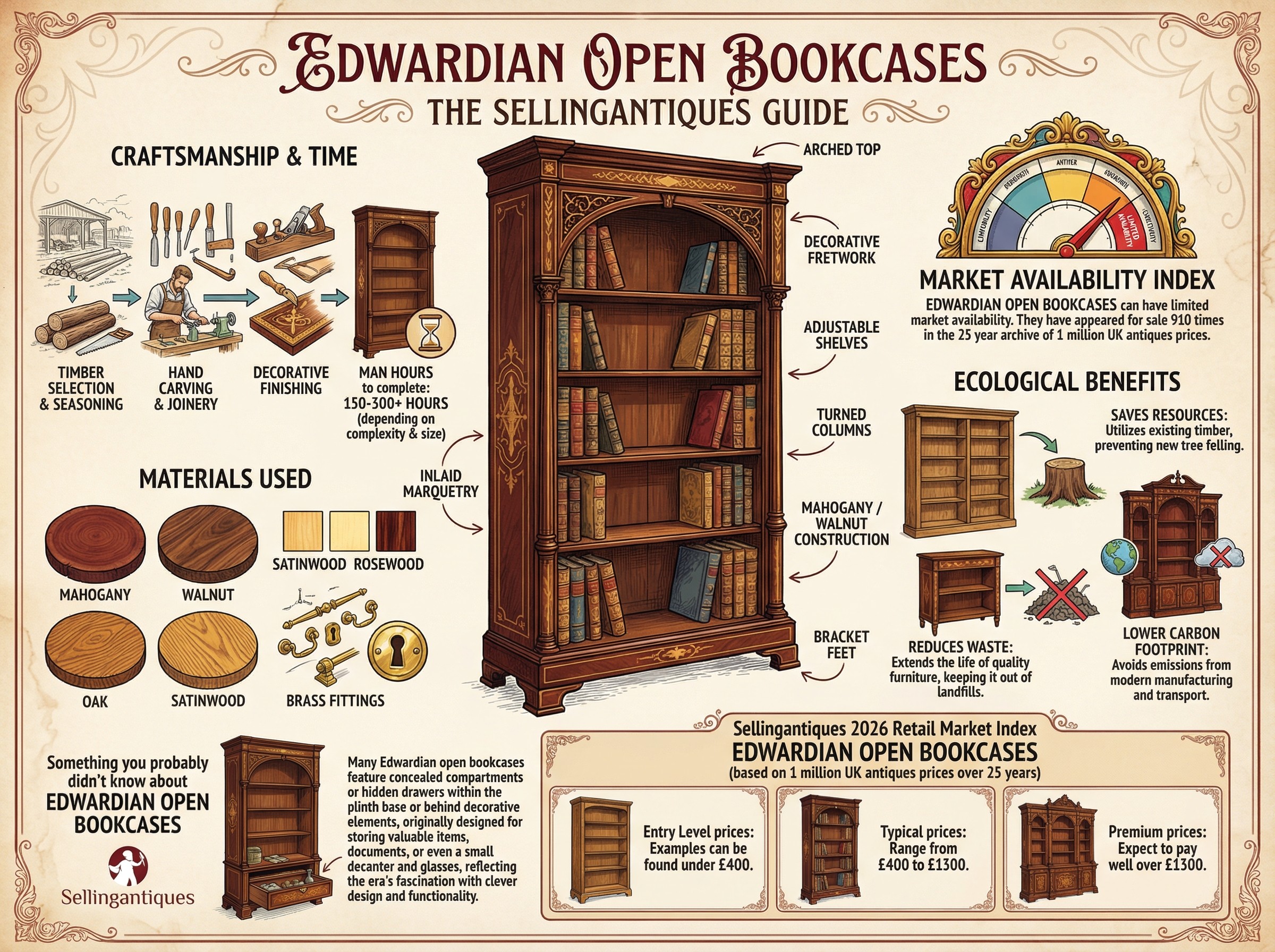 Edwardian Open Bookcases Guide Infographic
