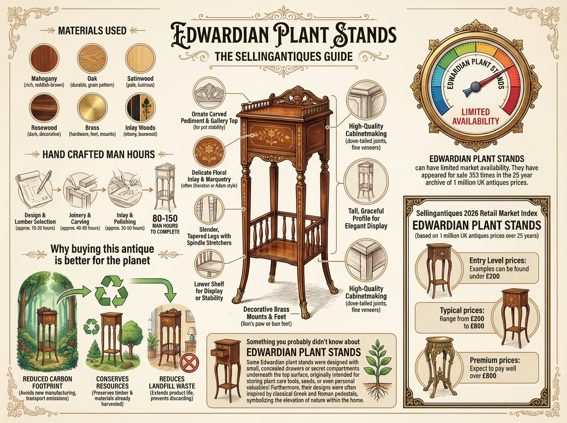 Edwardian Plant Stands Guide Infographic