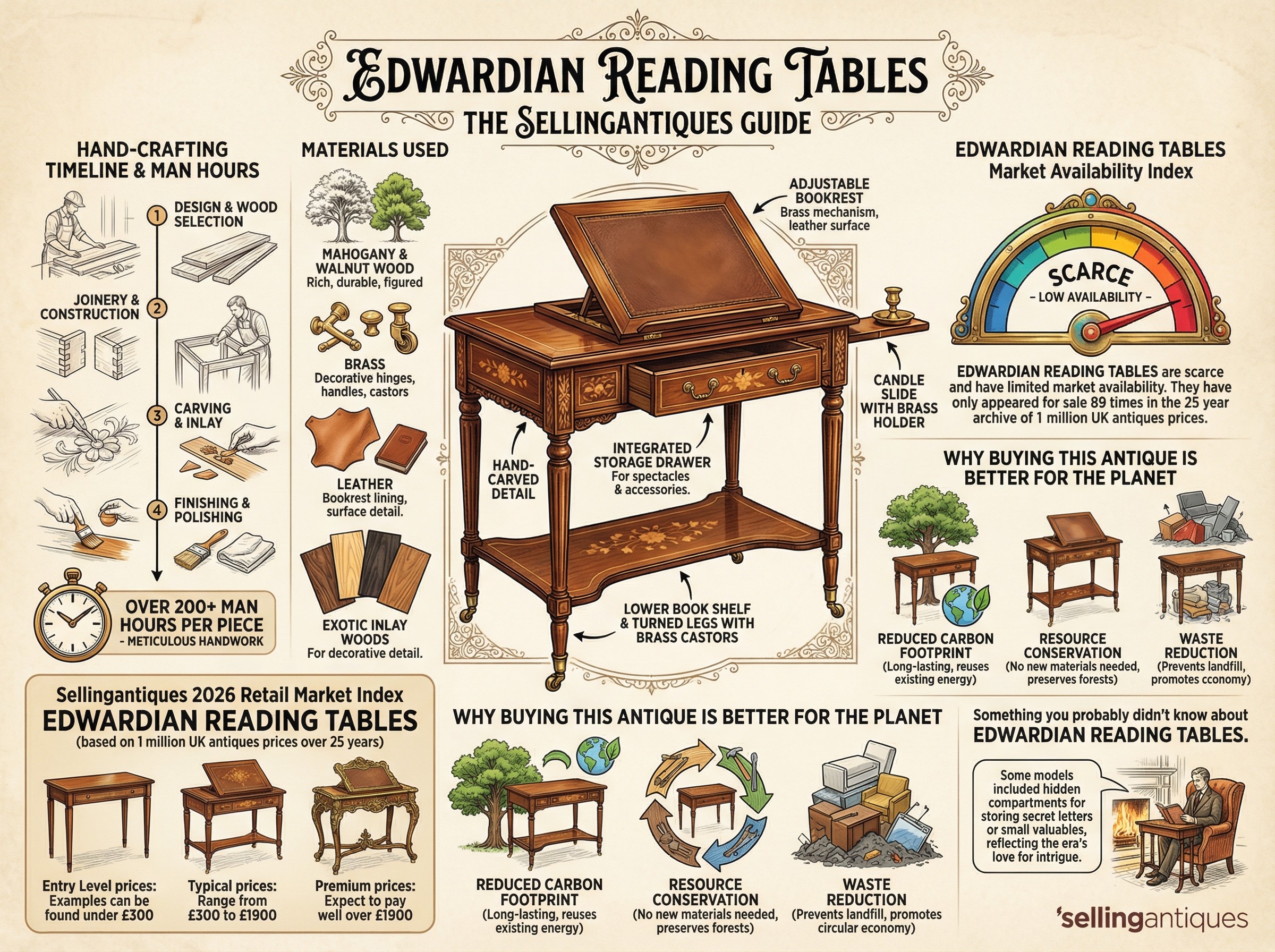 Edwardian Reading Tables Guide Infographic