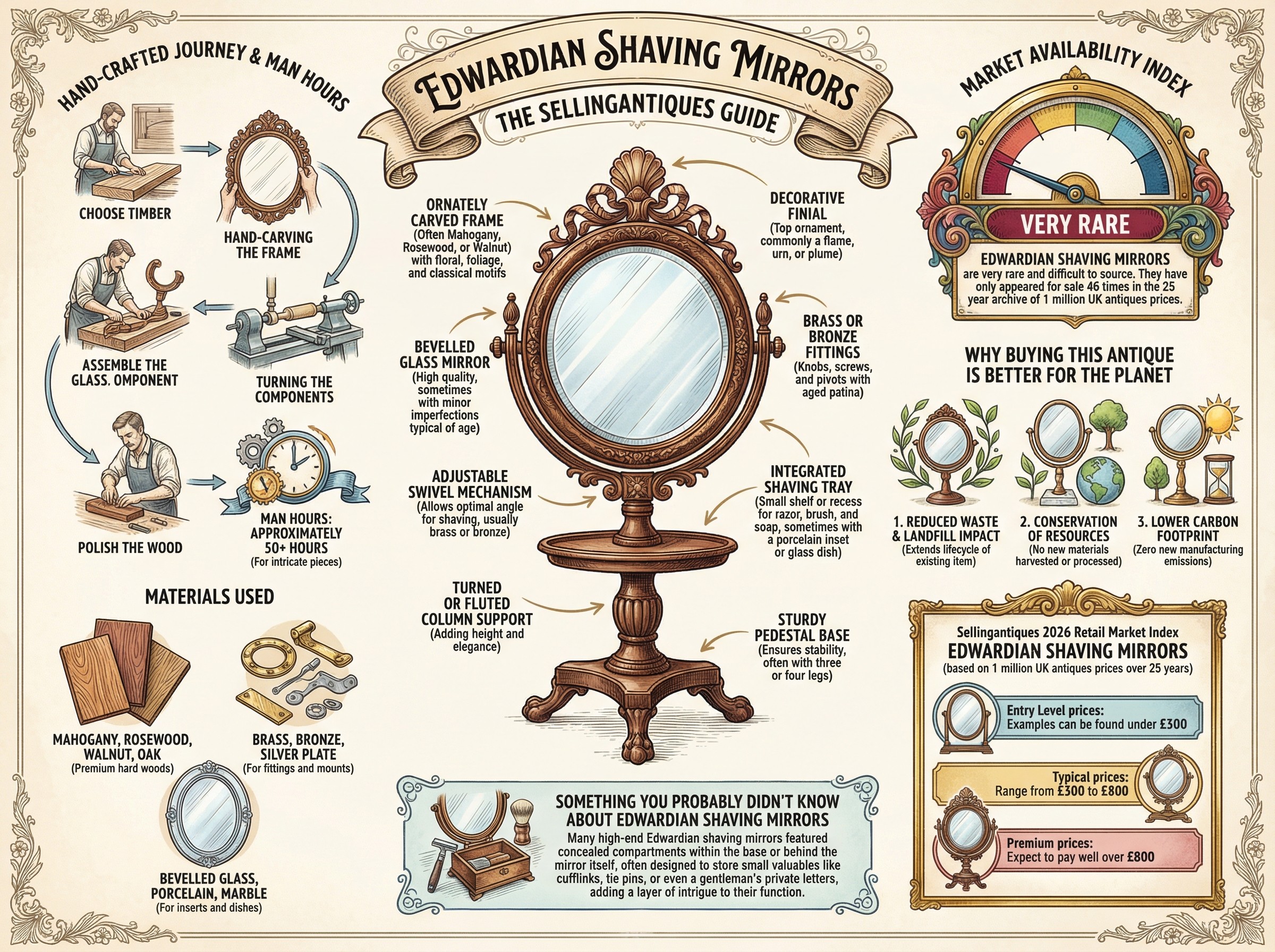 Edwardian Shaving Mirrors Guide Infographic