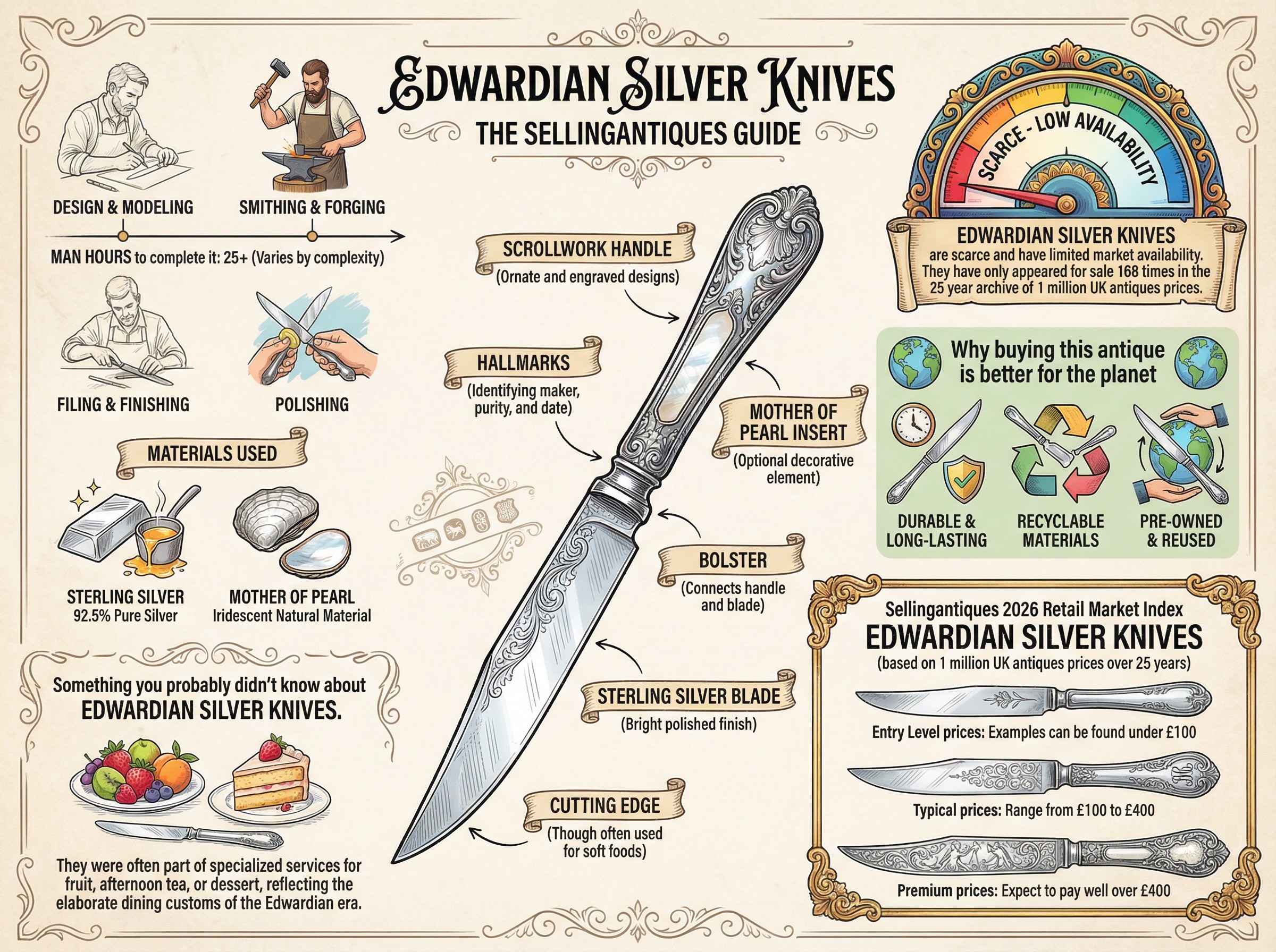 Edwardian Silver Knives Guide Infographic
