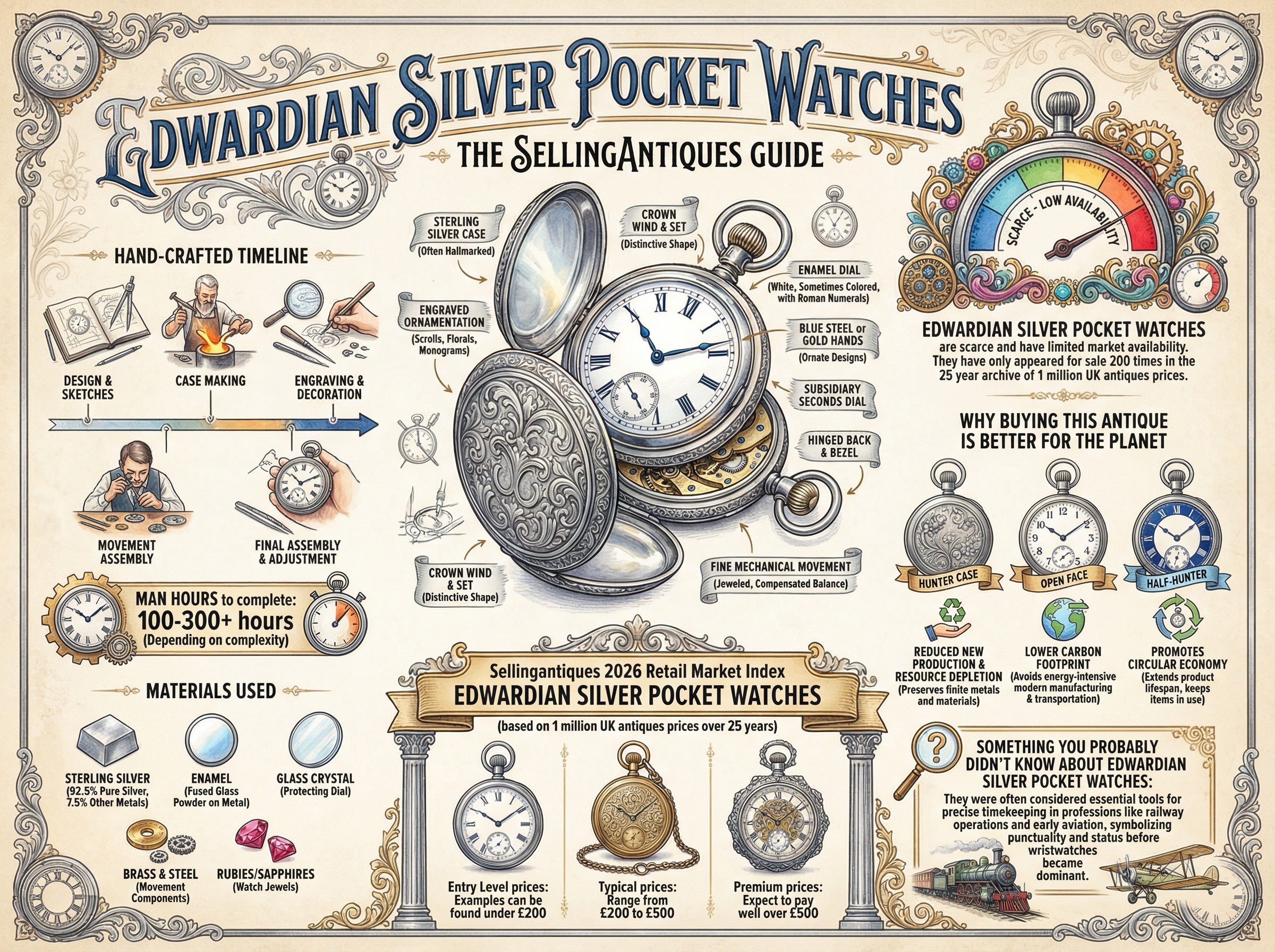 Edwardian Silver Pocket Watches Guide Infographic
