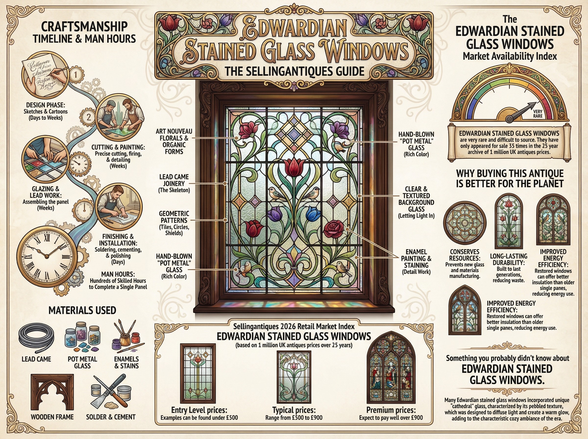 Edwardian Stained Glass Windows Guide Infographic
