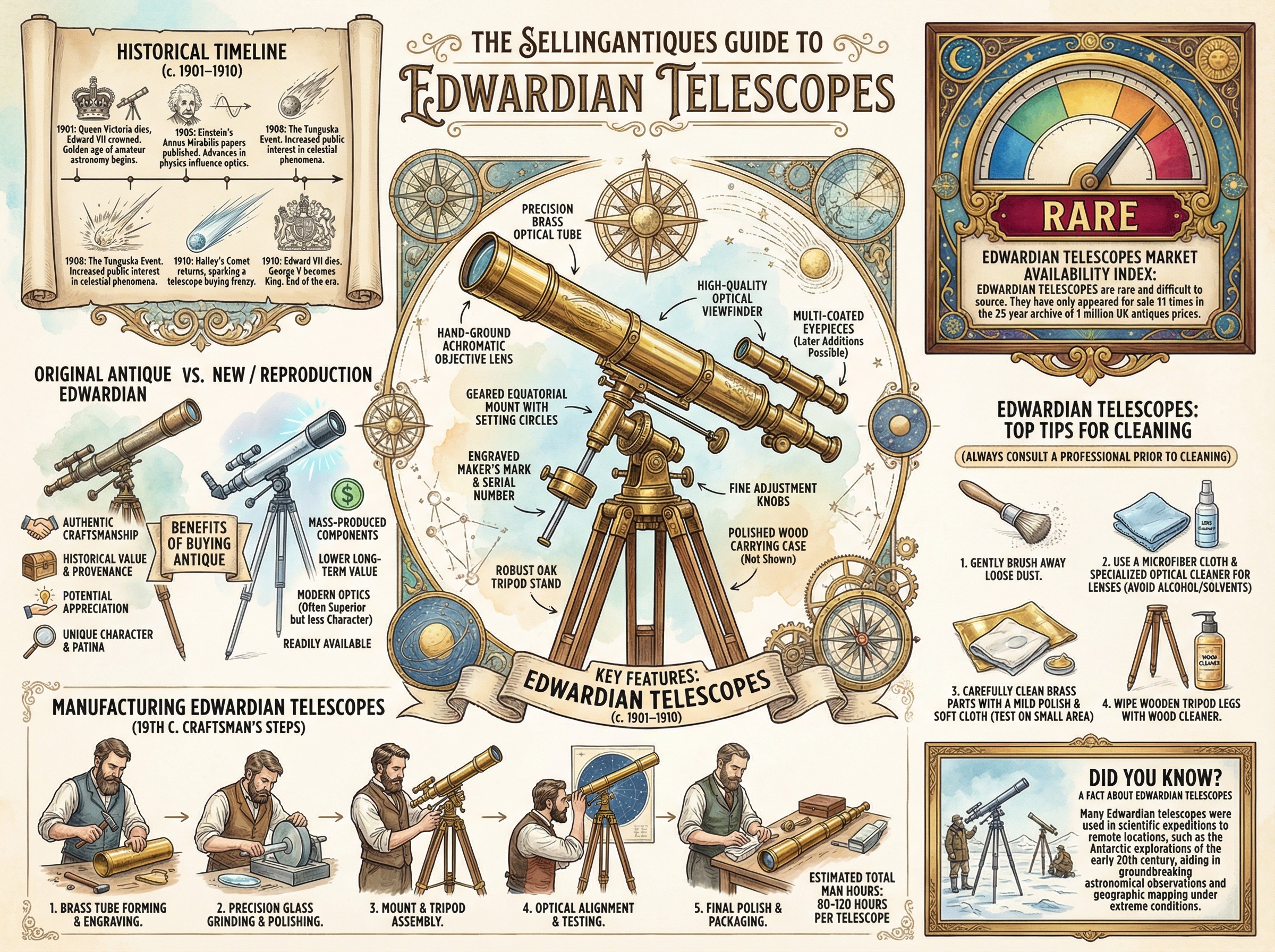 Edwardian Telescopes Guide Infographic