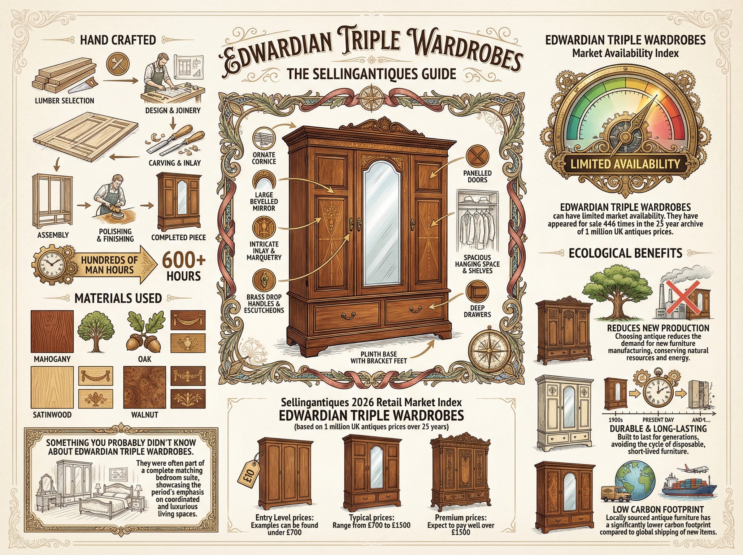 Edwardian Triple Wardrobes Guide Infographic