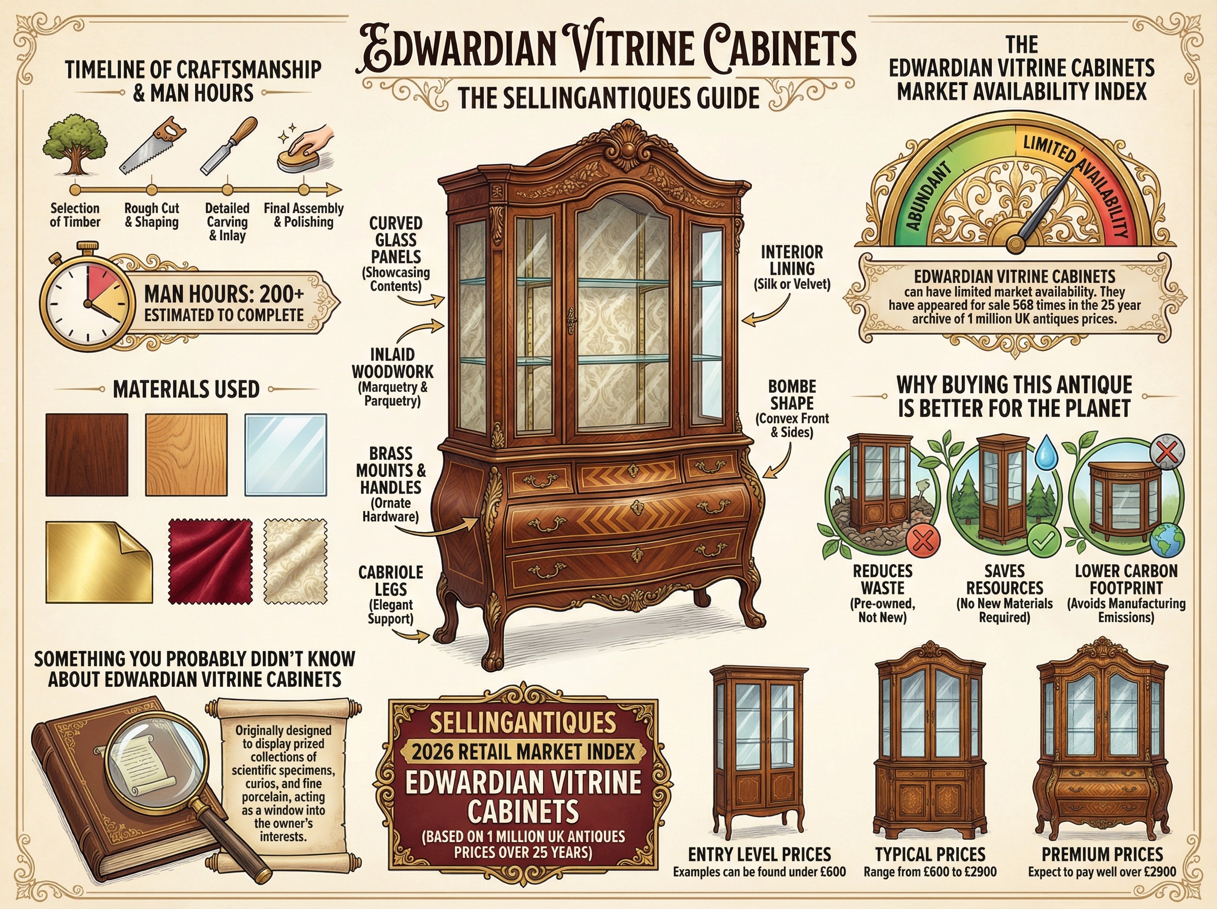 Edwardian Vitrine Cabinets Guide Infographic