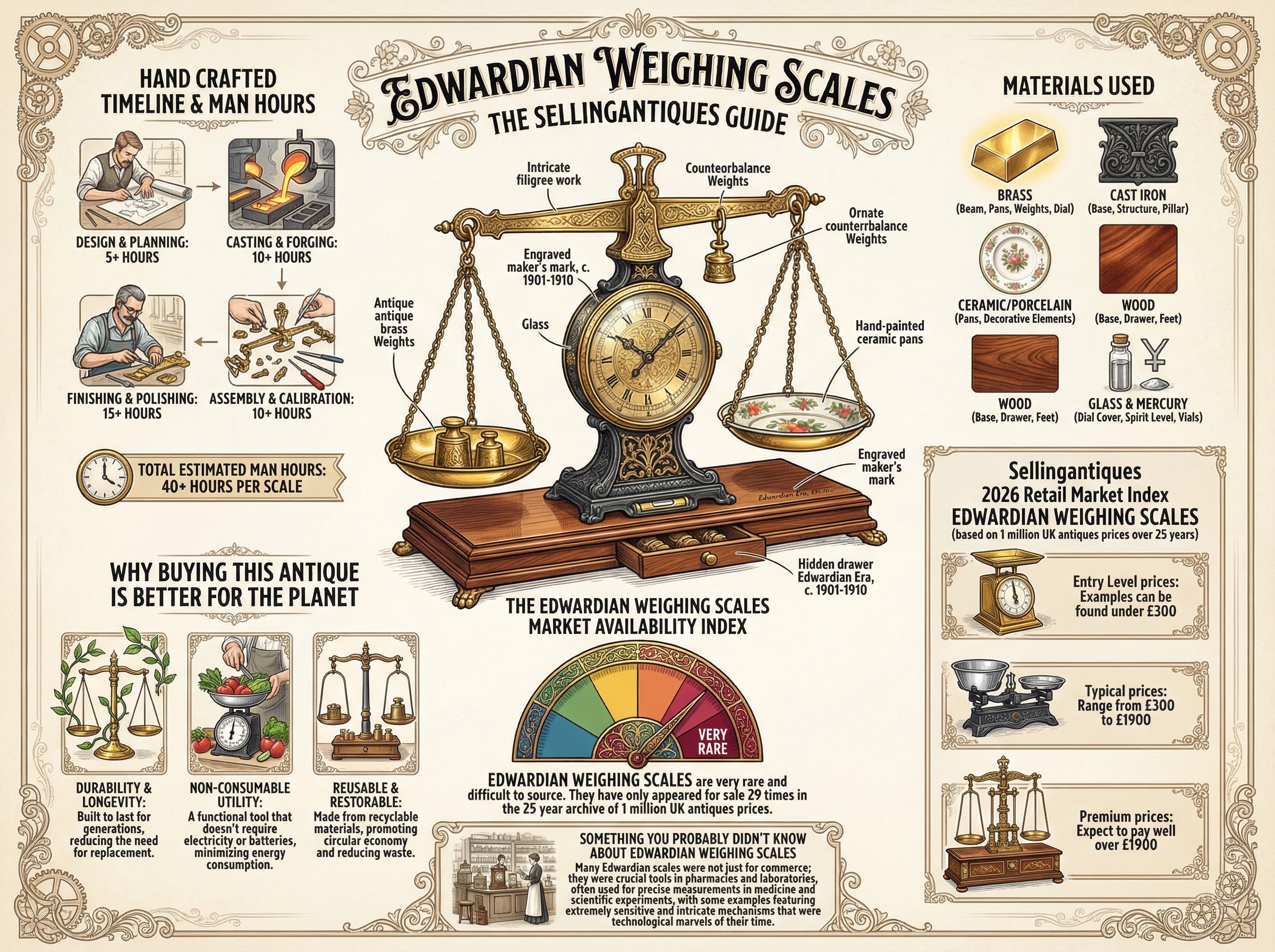 Edwardian Weighing Scales Guide Infographic