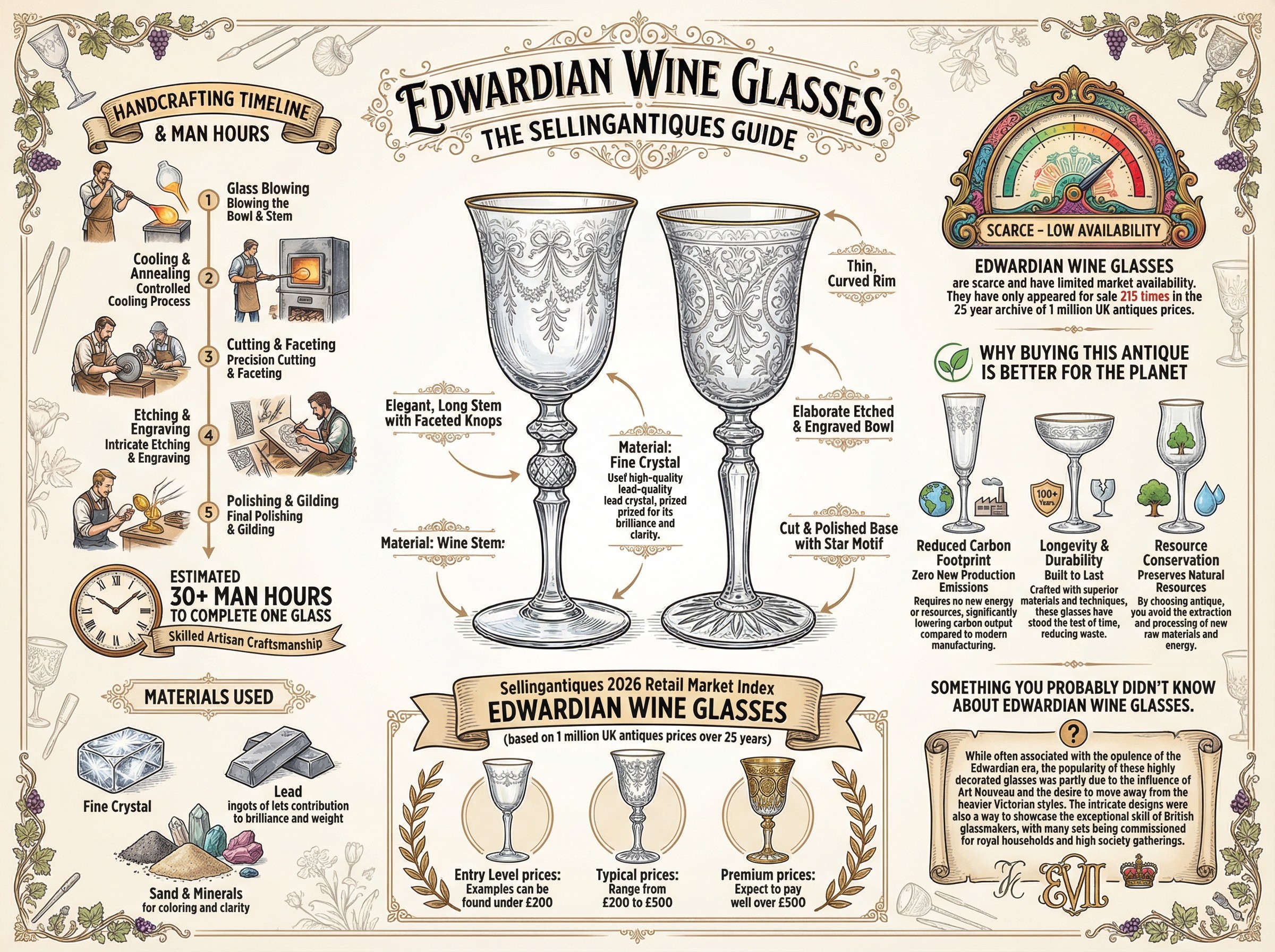 Edwardian Wine Glasses Guide Infographic