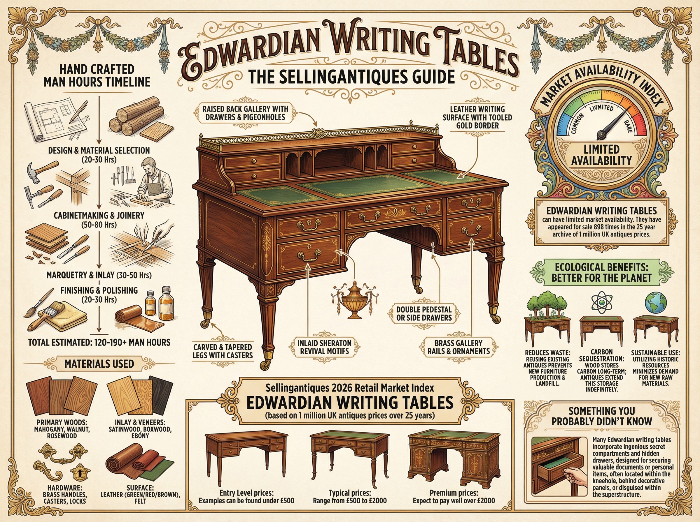 Edwardian Writing Tables Guide Infographic