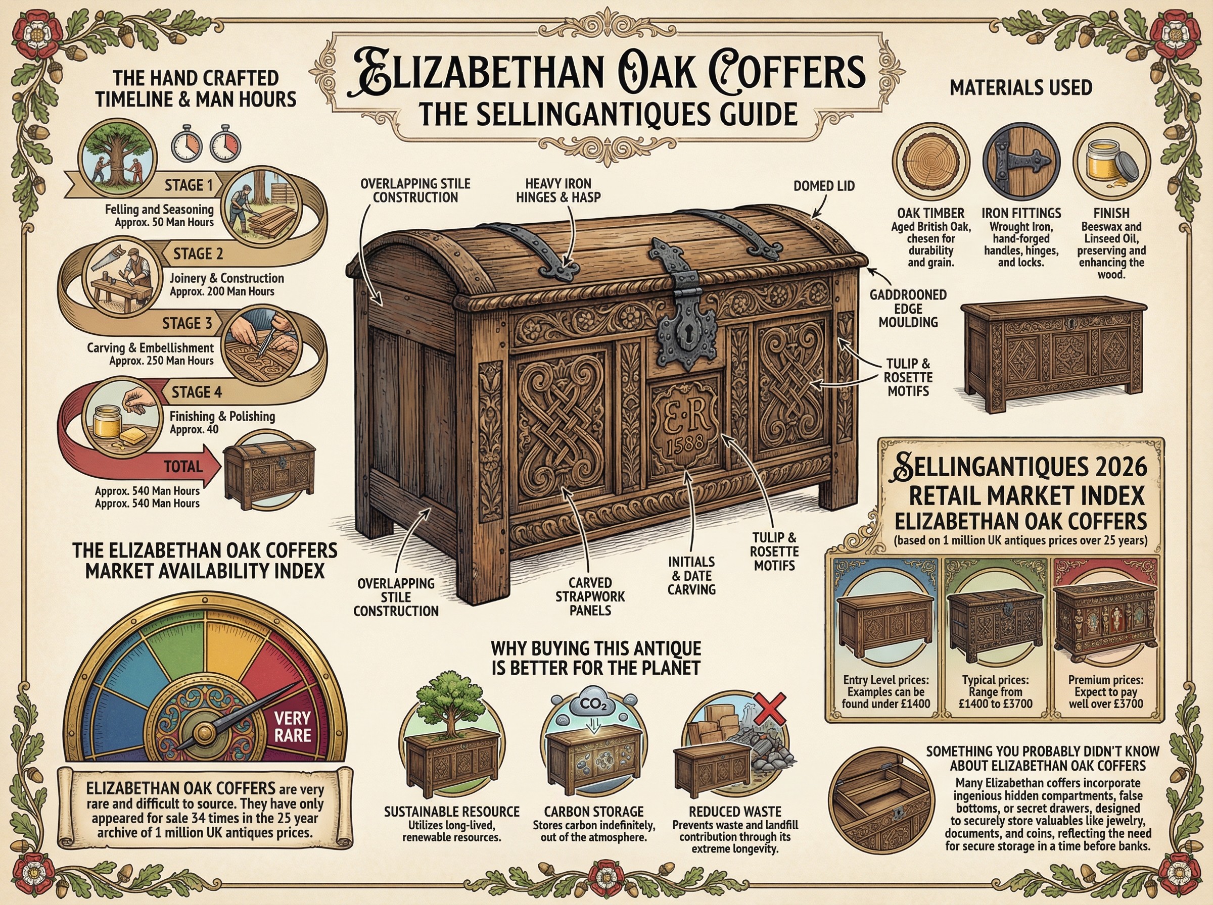 Elizabethan Oak Coffers Guide Infographic
