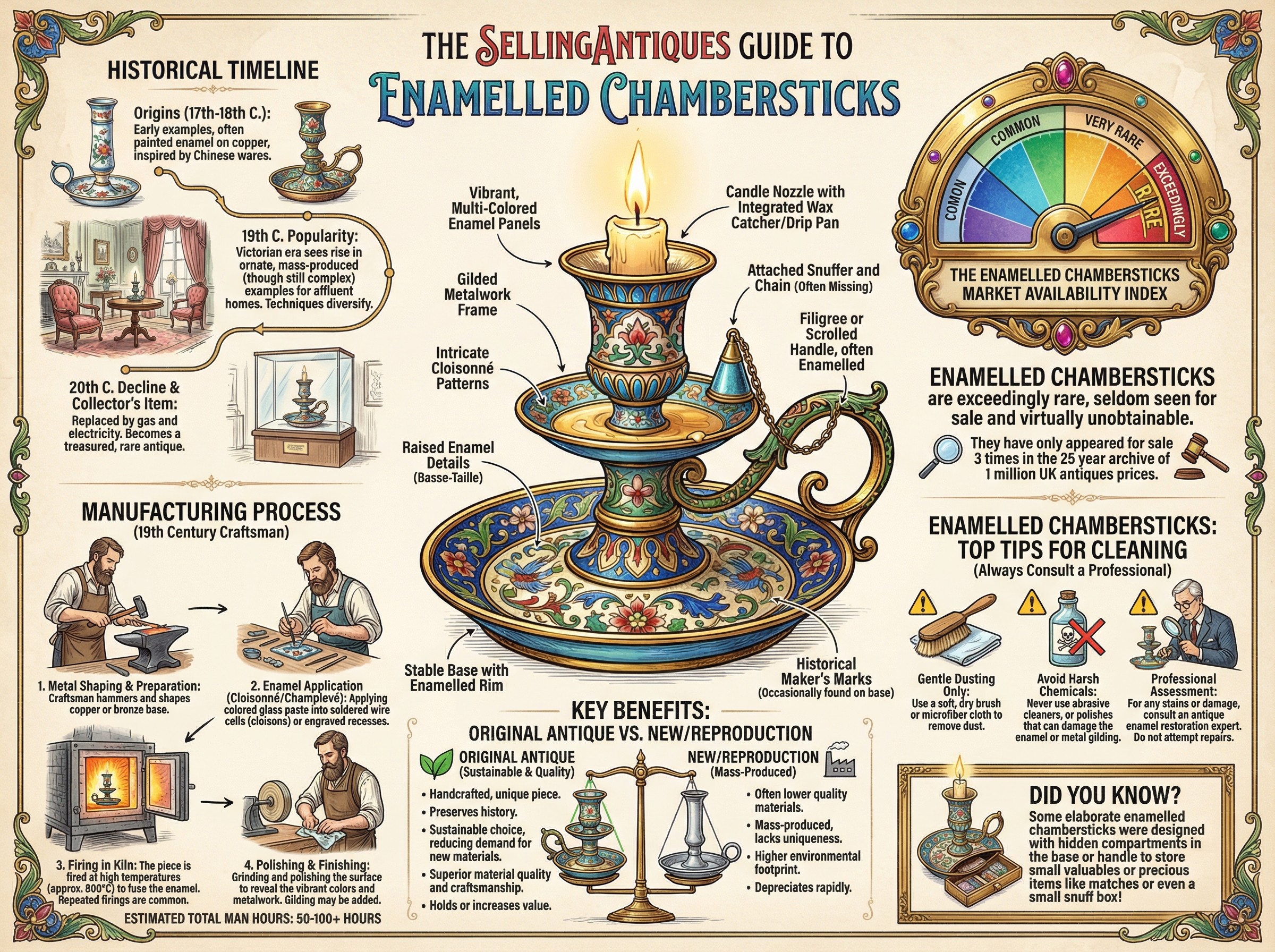 Enamelled Chambersticks Guide Infographic