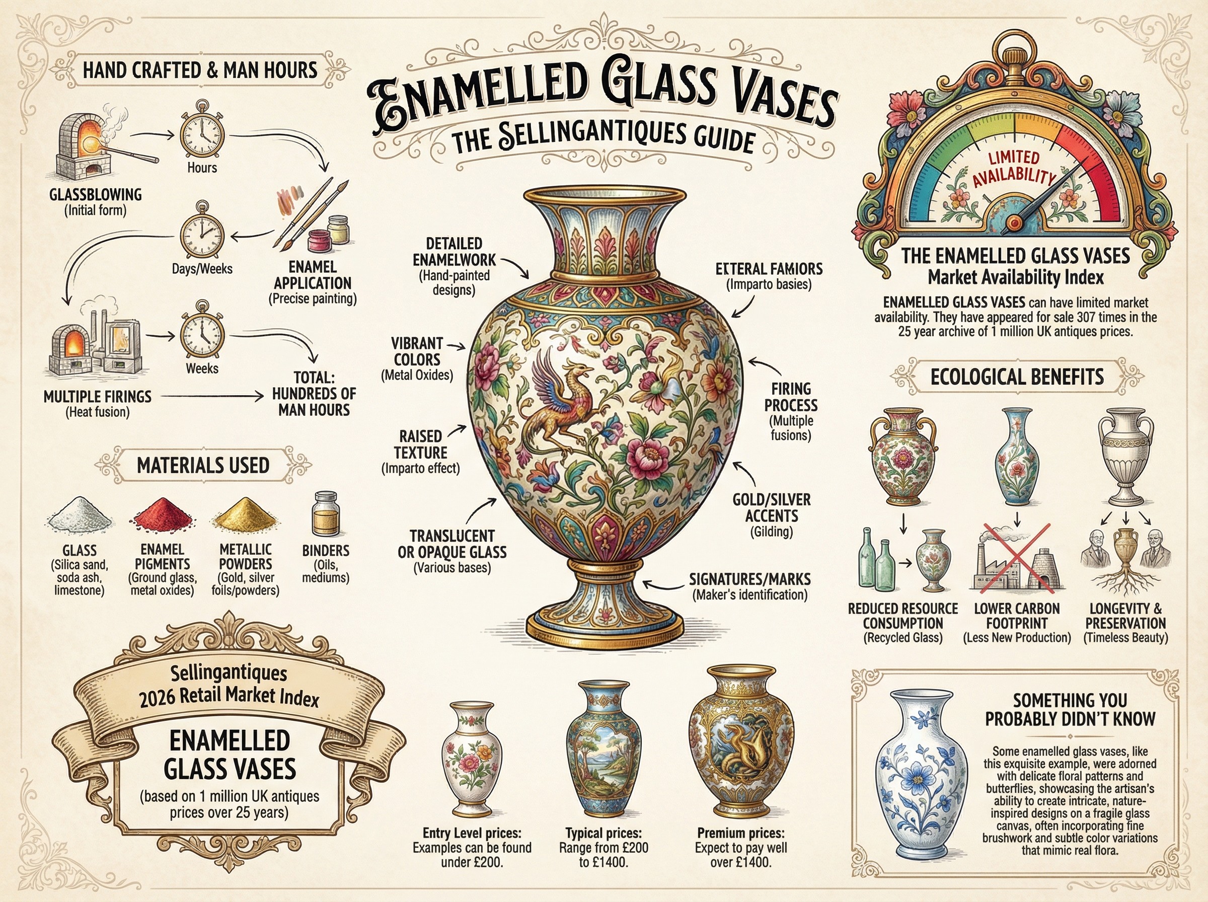 Enamelled Glass Vases Guide Infographic