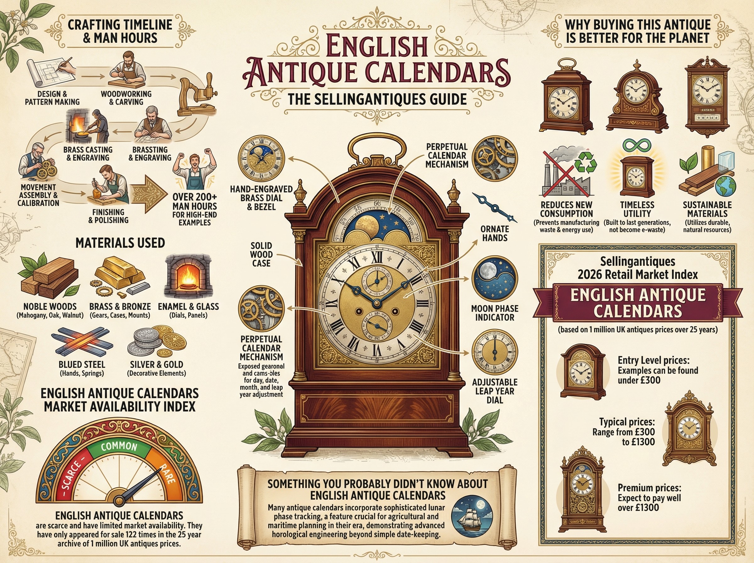 English Antique Calendars Guide Infographic