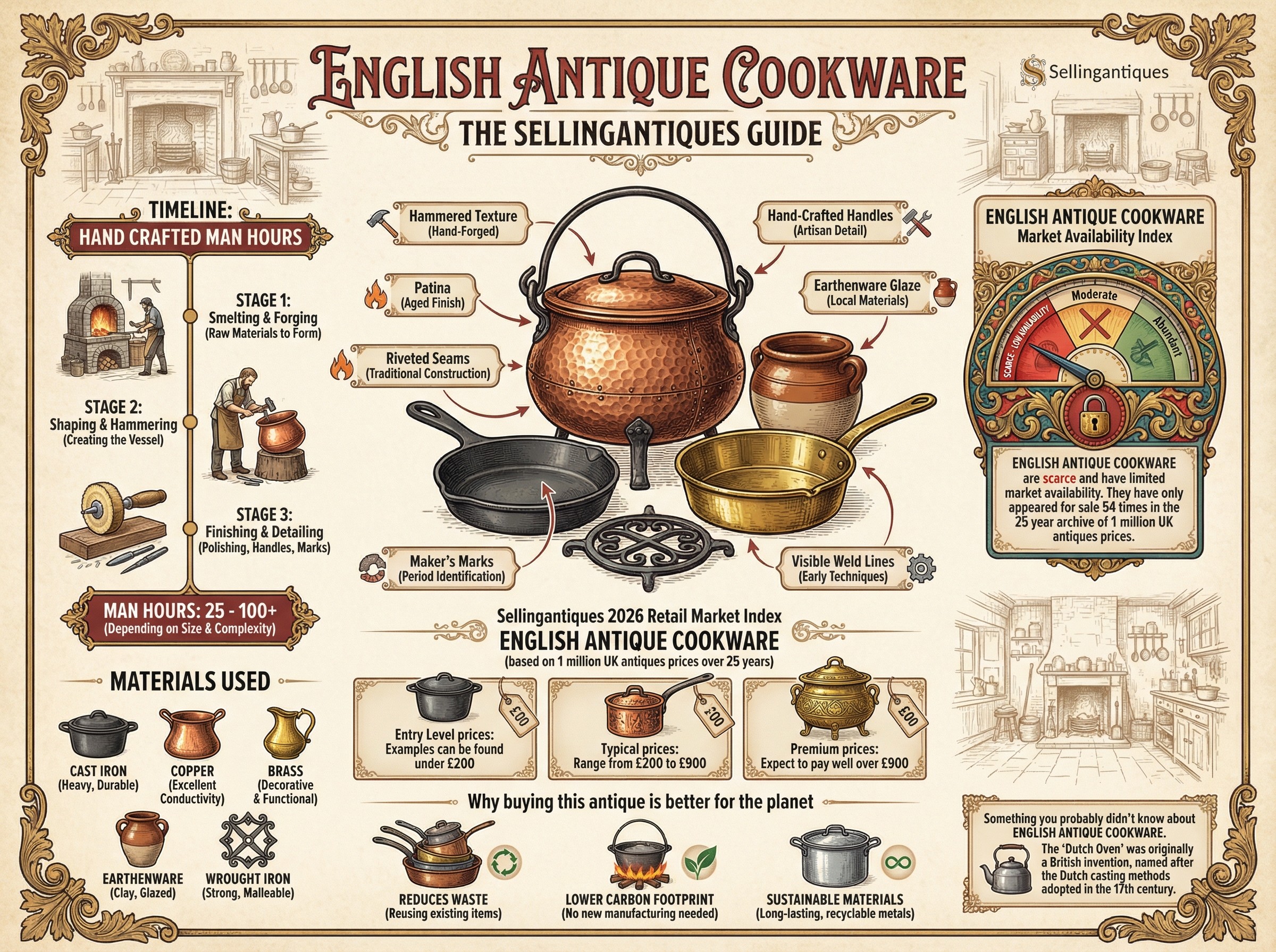 English Antique Cookware Guide Infographic