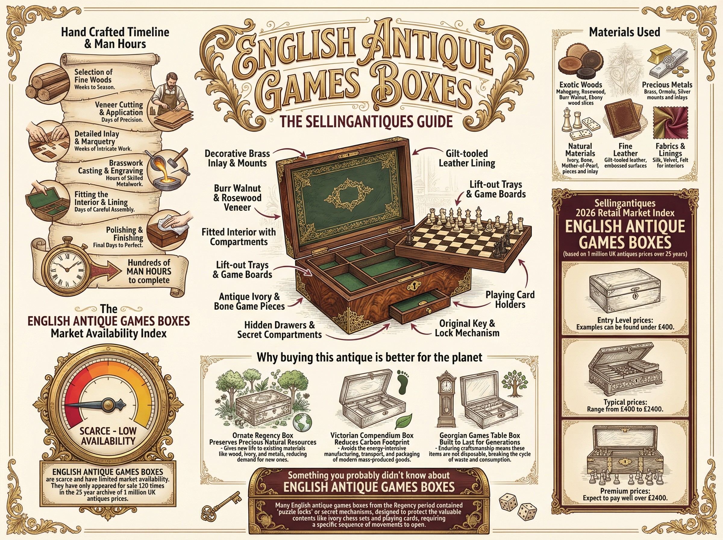 English Antique Games Boxes Guide Infographic