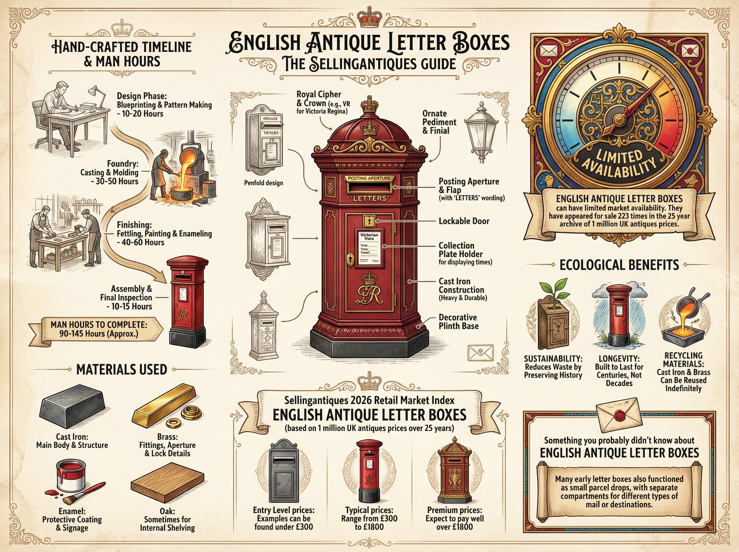 English Antique Letter Boxes Guide Infographic